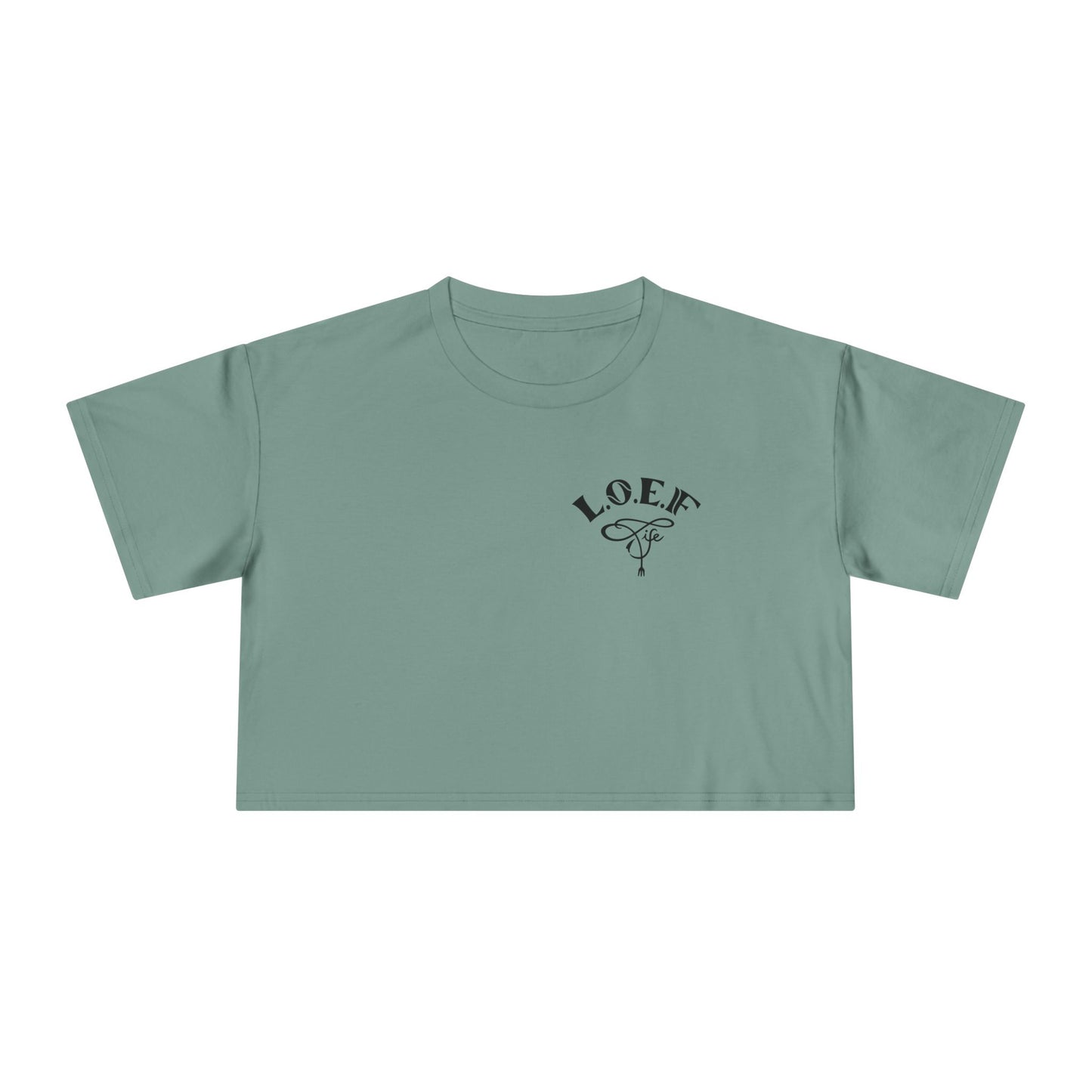 L.O.E.F Foodie 4Life Vegan Crop Tee (Flourescent Yellow)