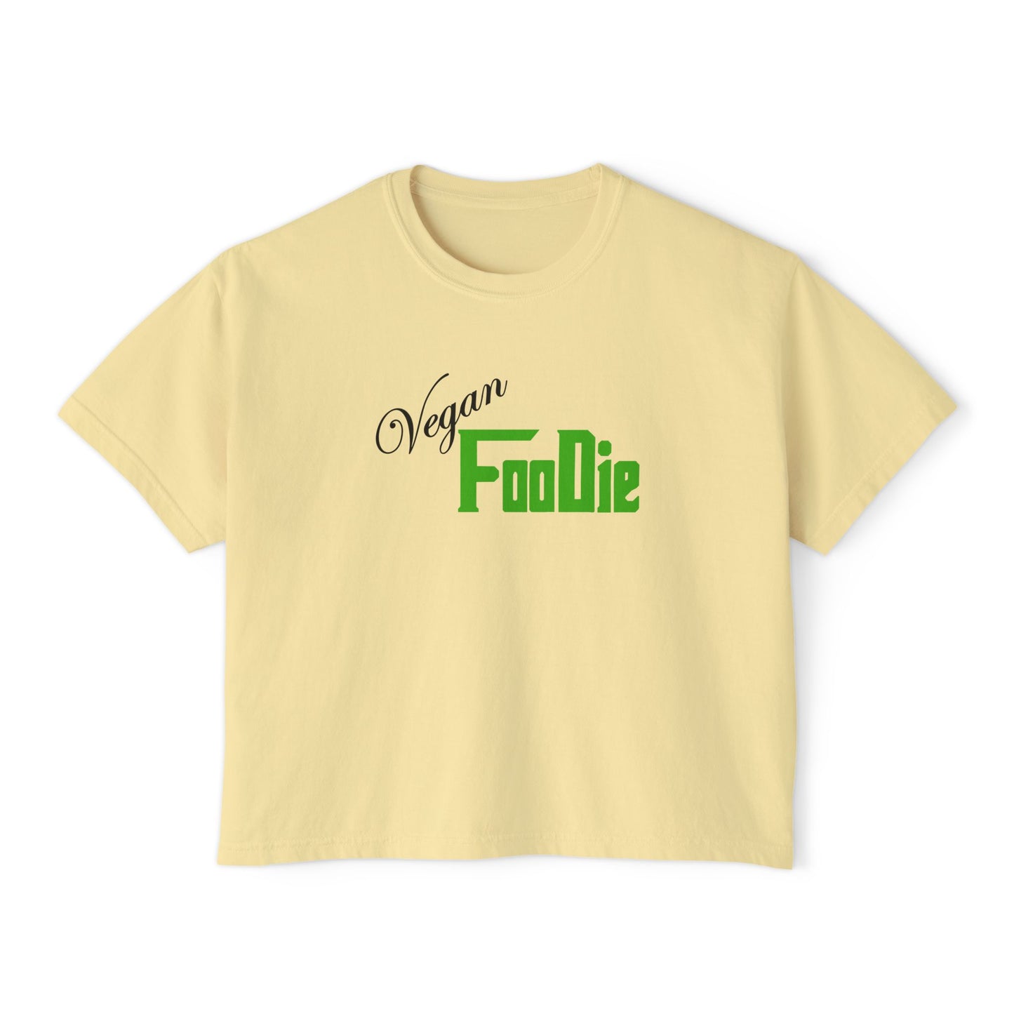L.O.E.F Women Vegan Foodie Boxy Tee (Kelly Green)