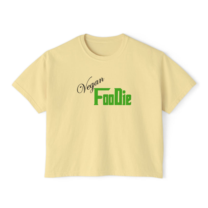 L.O.E.F Women Vegan Foodie Boxy Tee (Kelly Green)