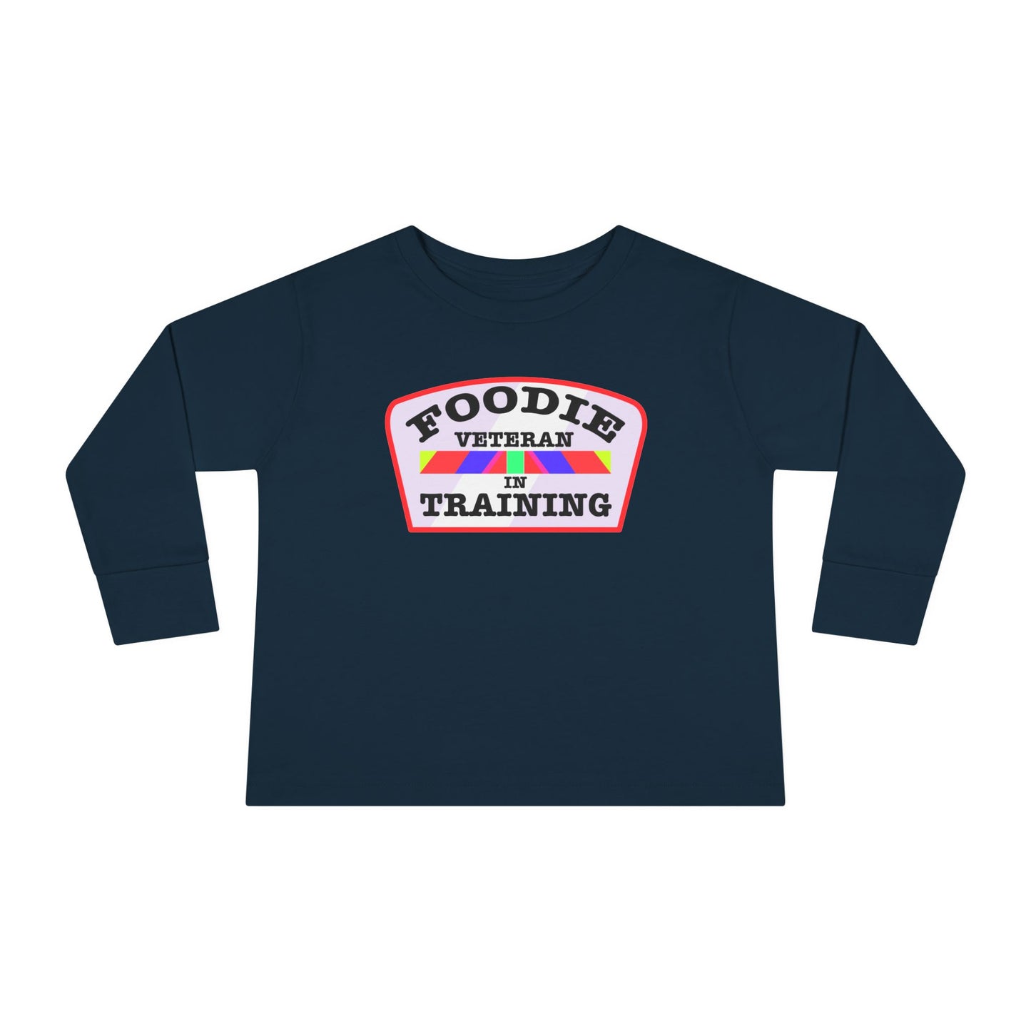 L.O.E.F Foodie Veteran In Training Toddler Long Sleeve Tee (Soft Pink)