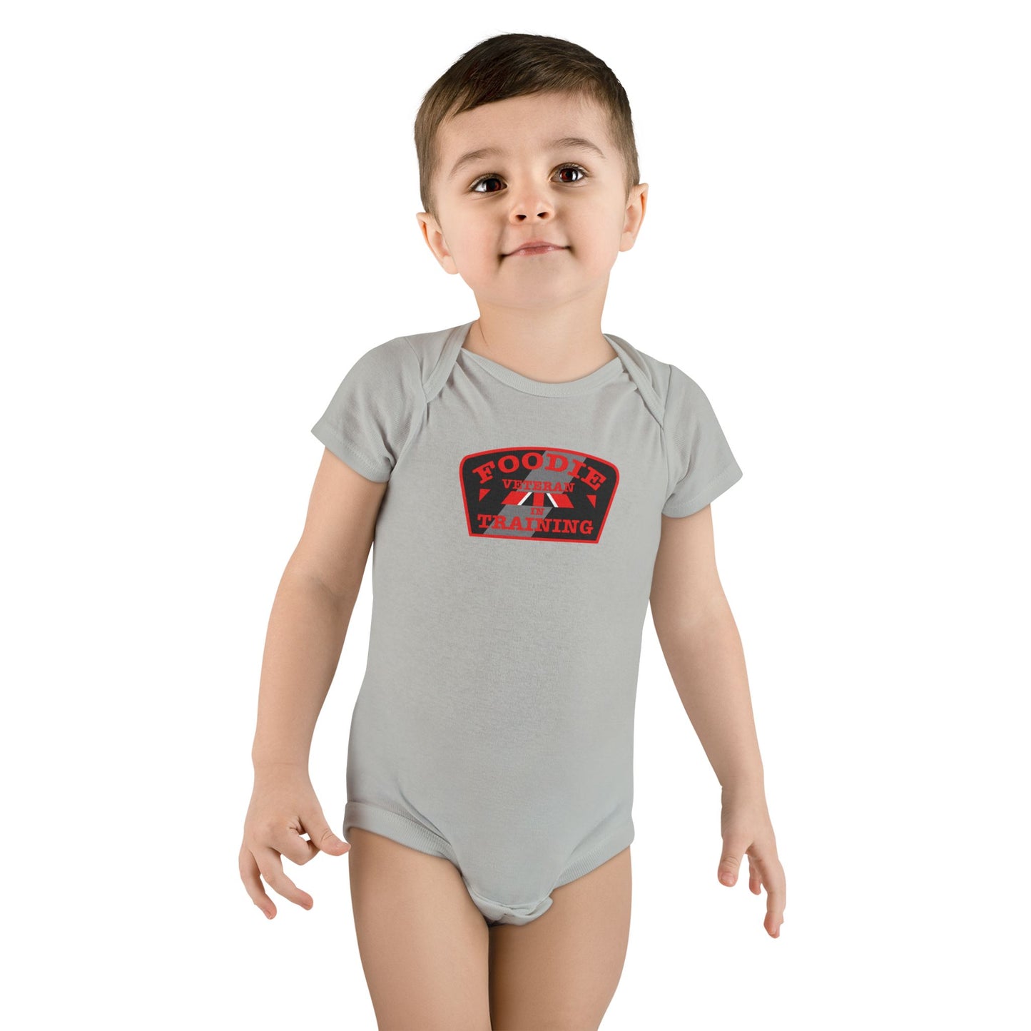 L.O.E.F Foodie Veteran In Training Baby Bodysuit (Red)