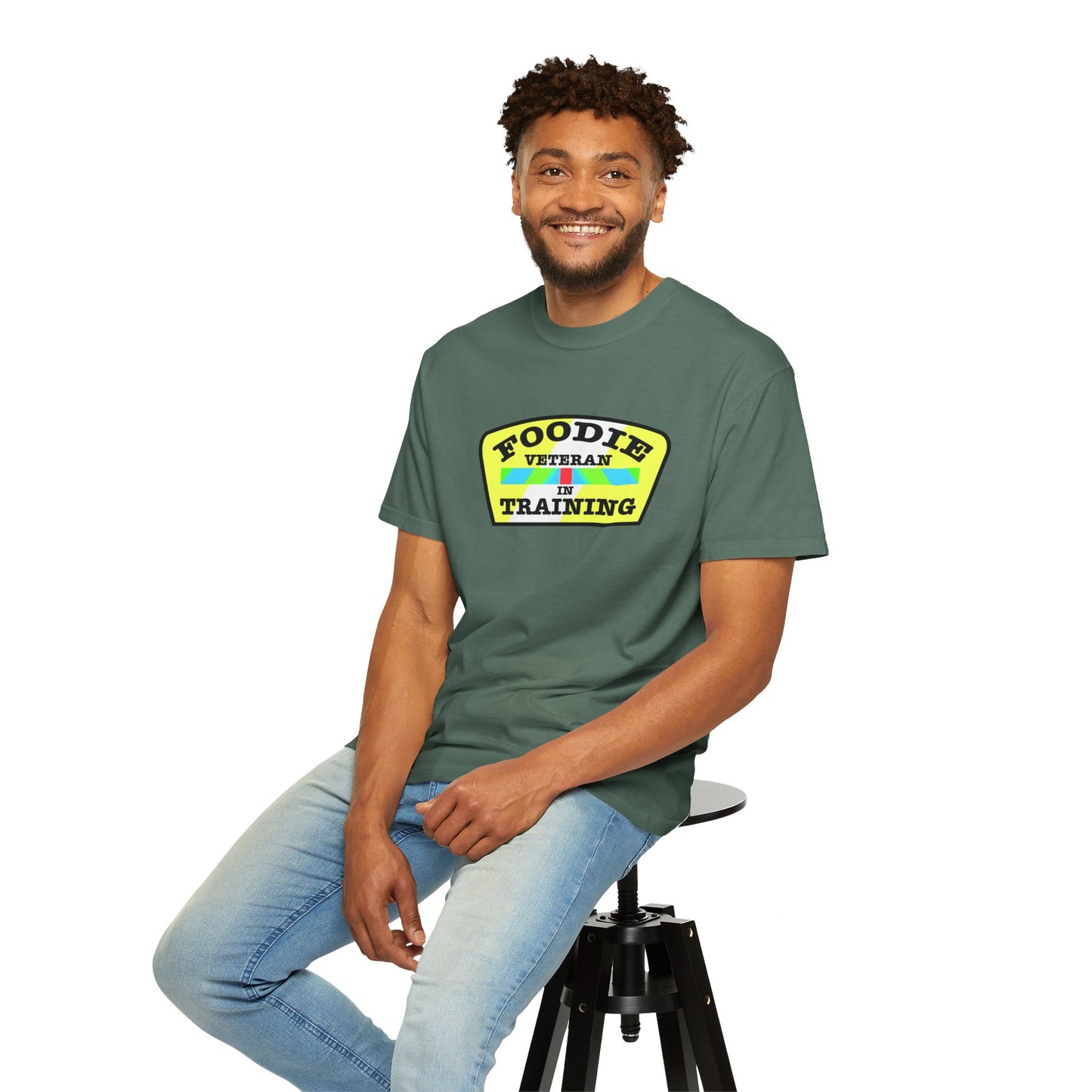L.O.E.F Foodie Veteran IN TRAINING Unisex Tee Shirt (Yellow and Black)