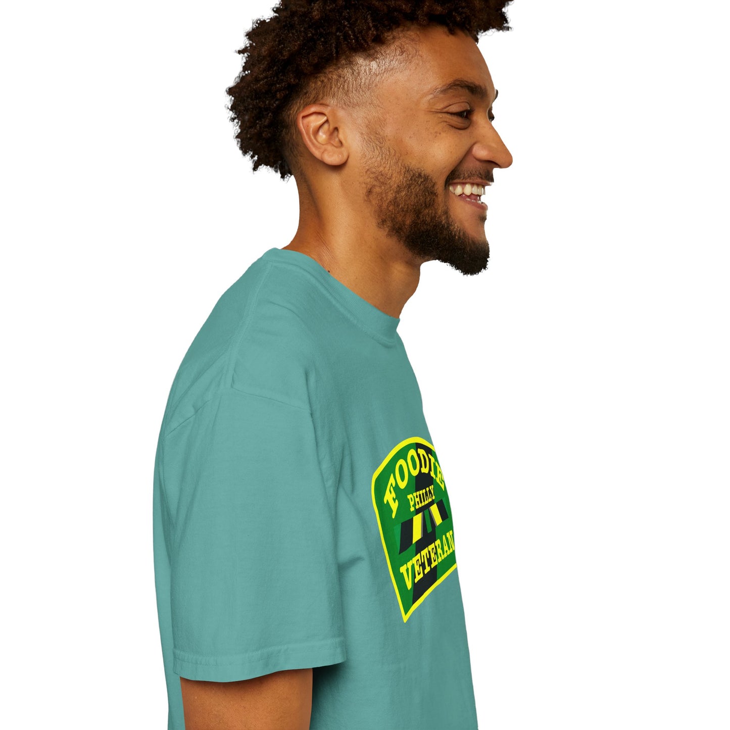 L.O.E.F Foodie Veteran PHILLY Unisex Tee Shirt (Yellow and Green)