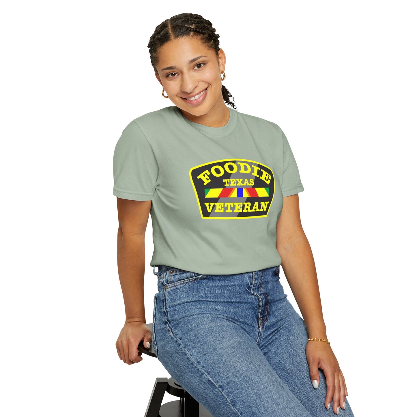 L.O.E.F Foodie Veteran TEXAS Unisex Tee Shirt (Yellow)
