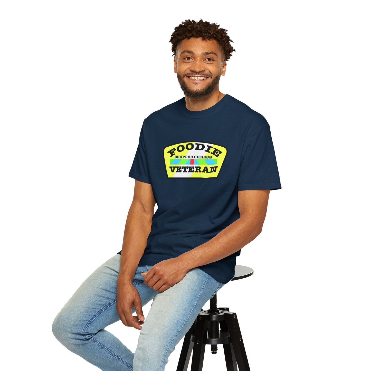 L.O.E.F Foodie Veteran Chopped Cheese Unisex Tee Shirt (Black and Yellow)