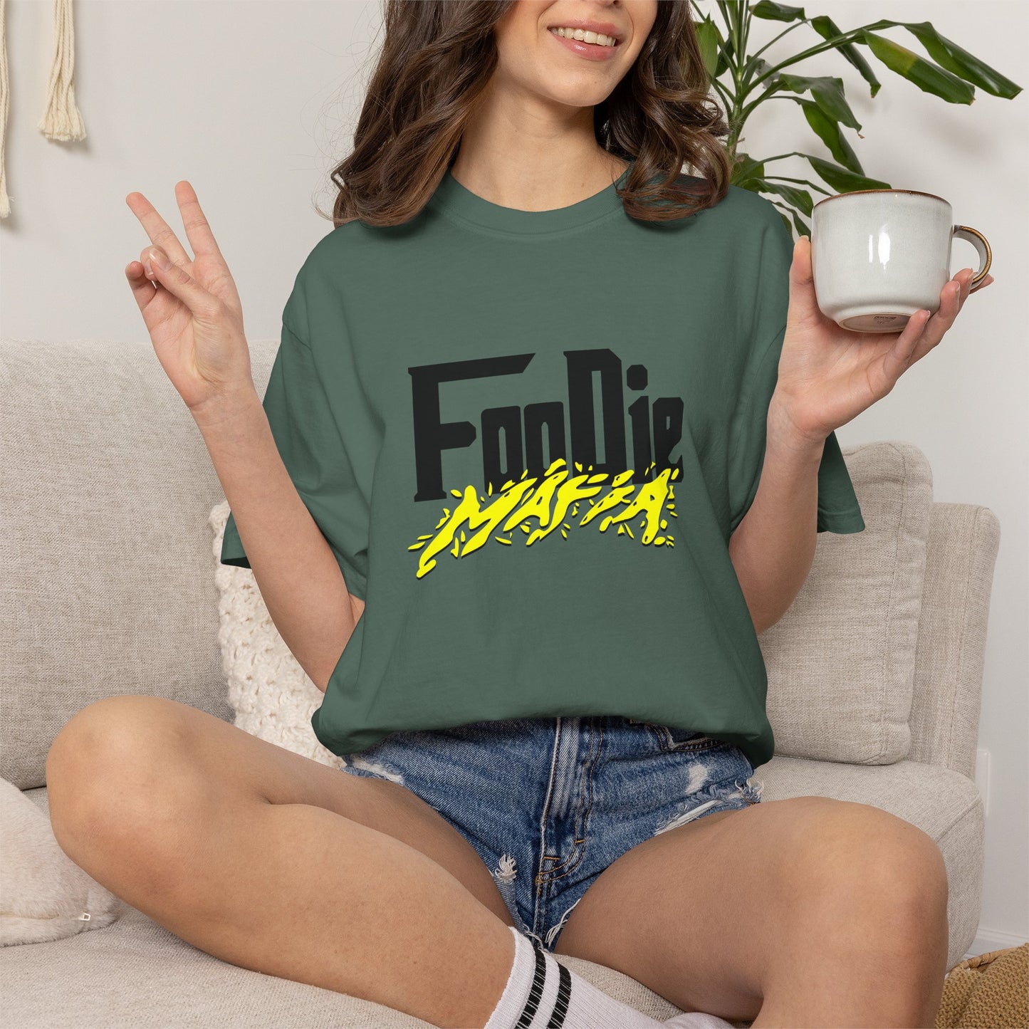 L.O.E.F Foodie Mafia Unisex Tee Shirt (Bright Yellow)