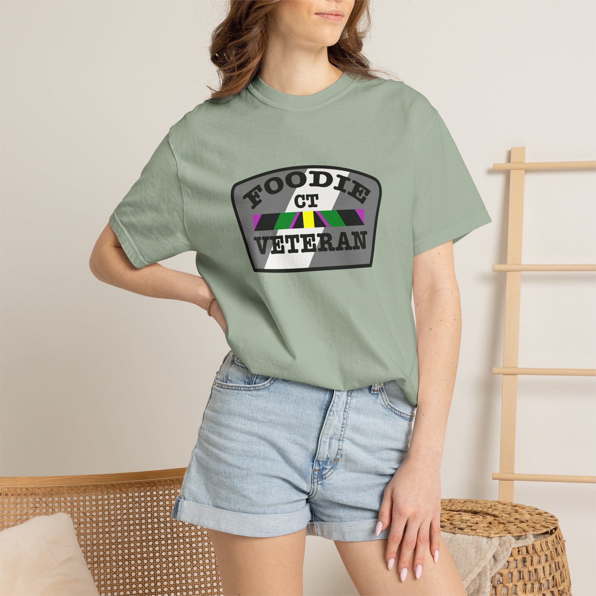 L.O.E.F Foodie Veteran CT Unisex Tee Shirt (Gray)