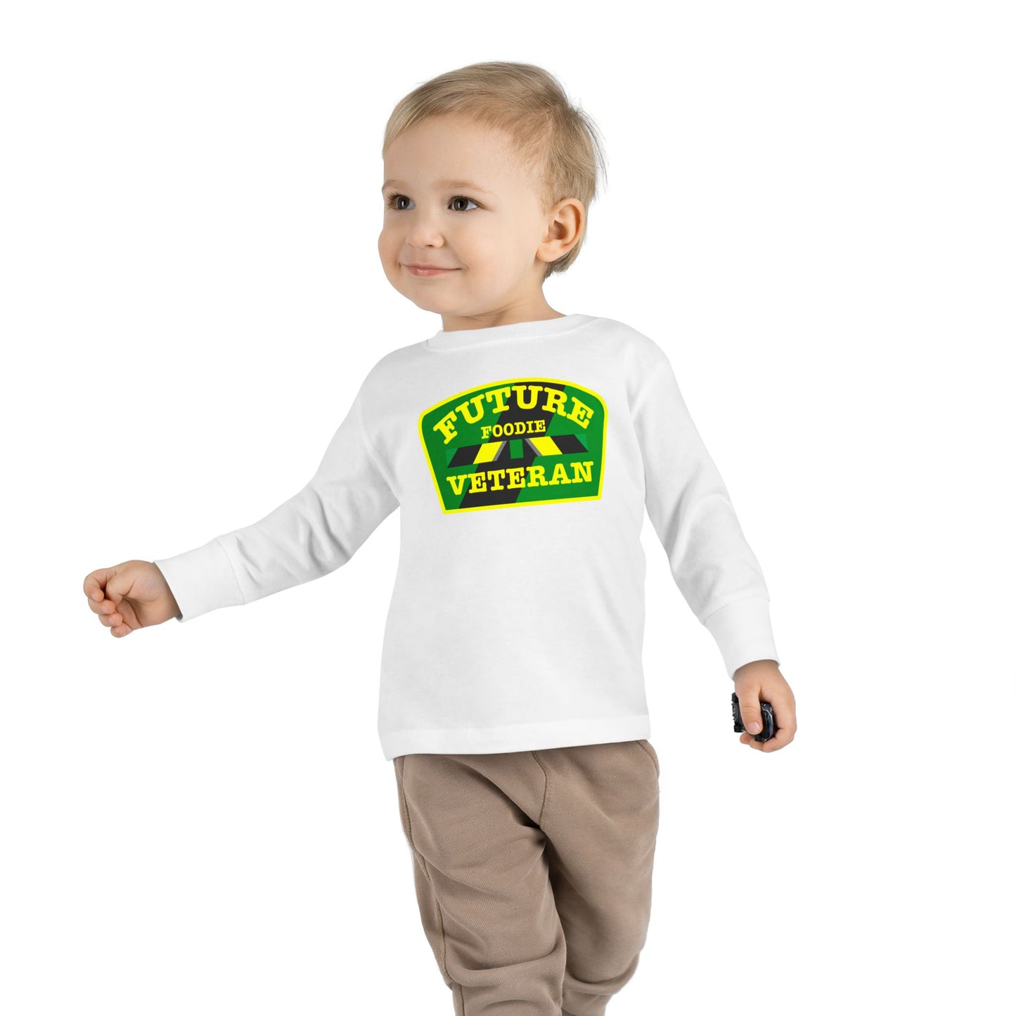 L.O.E.F Future Foodie Veteran Toddler Long Sleeve Tee (Green and Yellow)