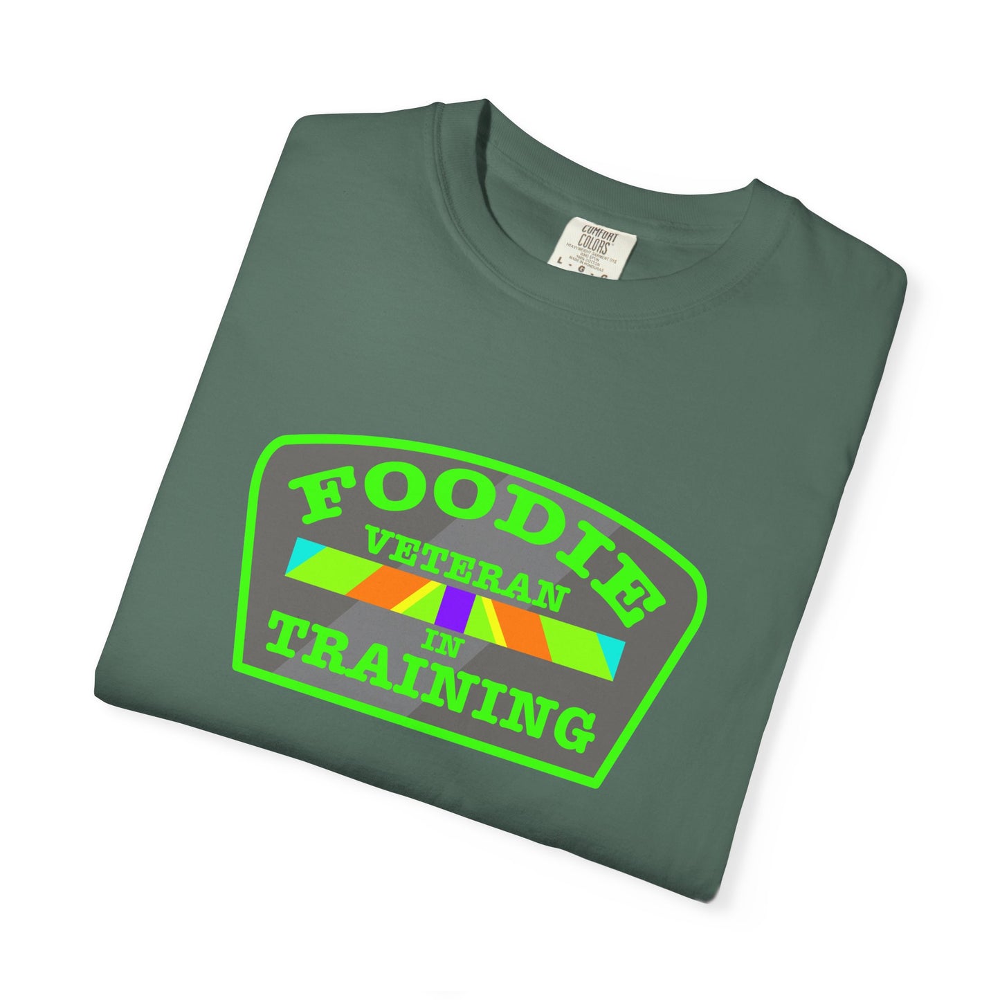 L.O.E.F Foodie Veteran IN TRAINING Unisex Tee Shirt (Neon Green)