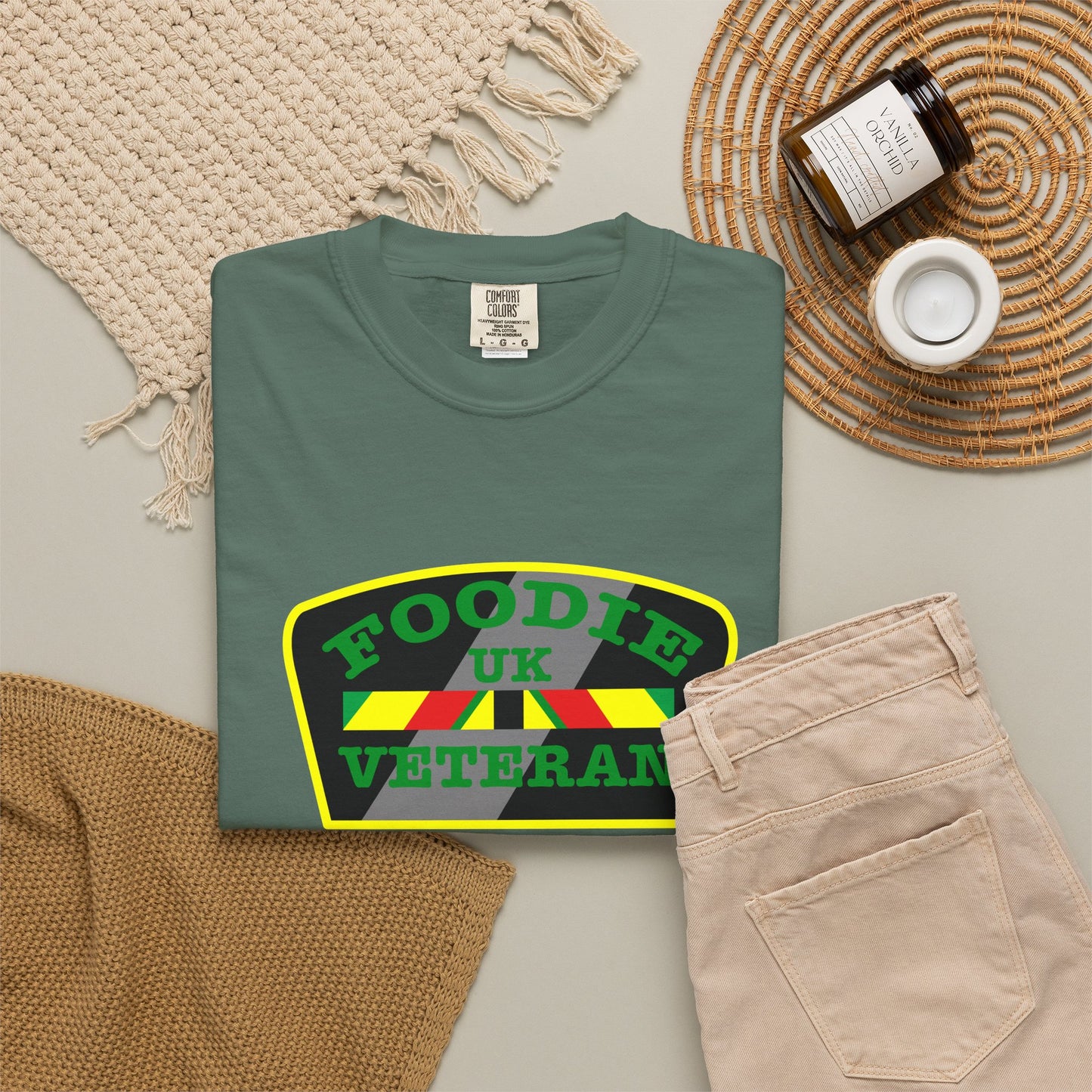 L.O.E.F Foodie Veteran UK Unisex Tee Shirt (Green)