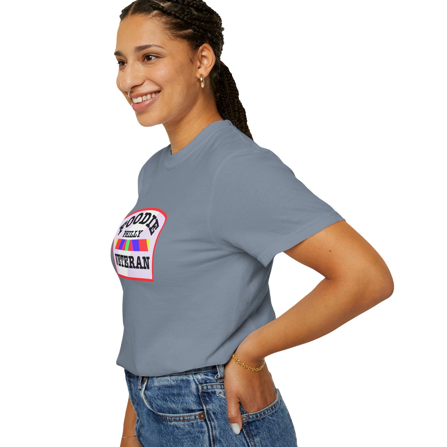 L.O.E.F Foodie Veteran PHILLY Unisex Tee Shirt (Soft Pink)