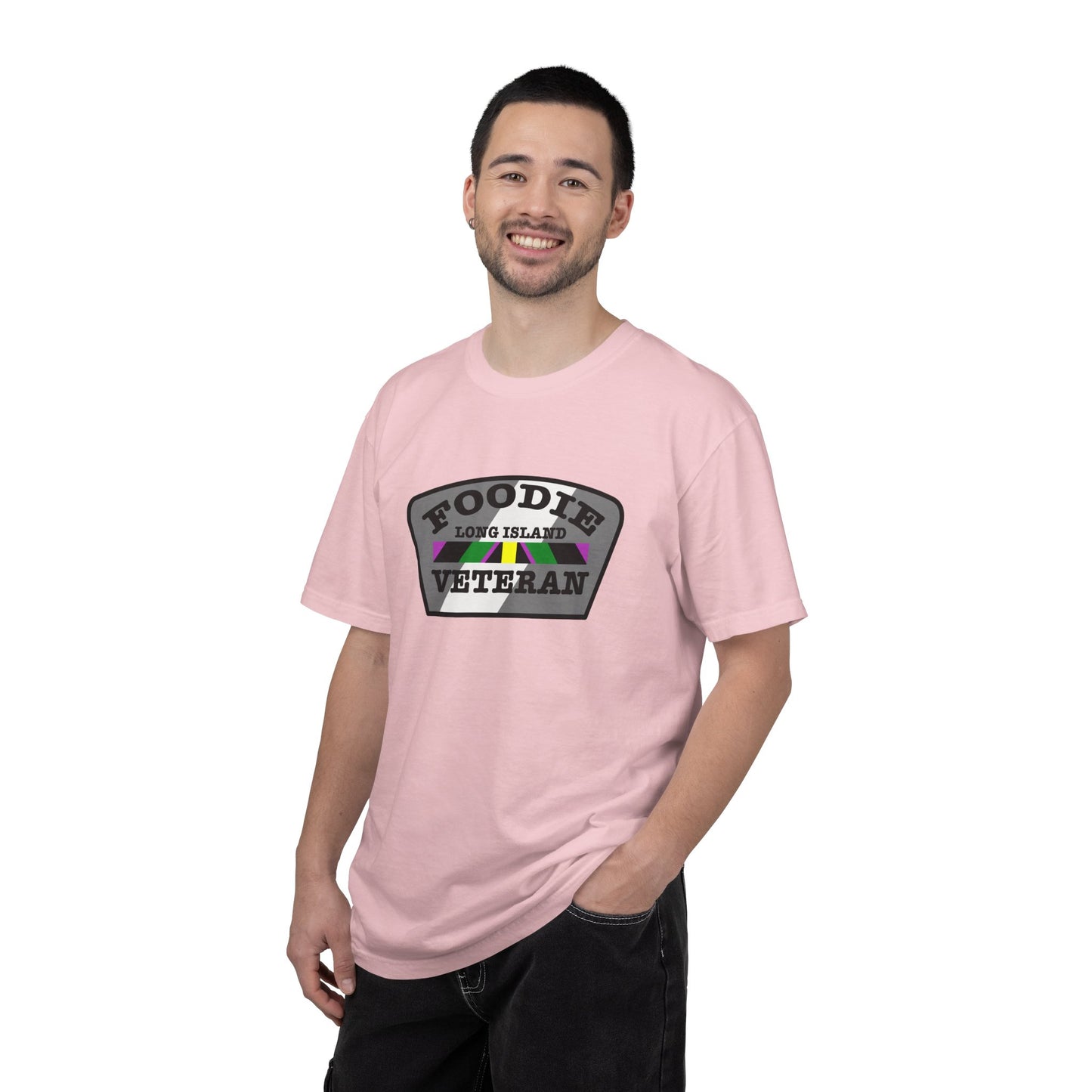L.O.E.F Foodie Veteran Long Island Unisex Tee Shirt (Gray)