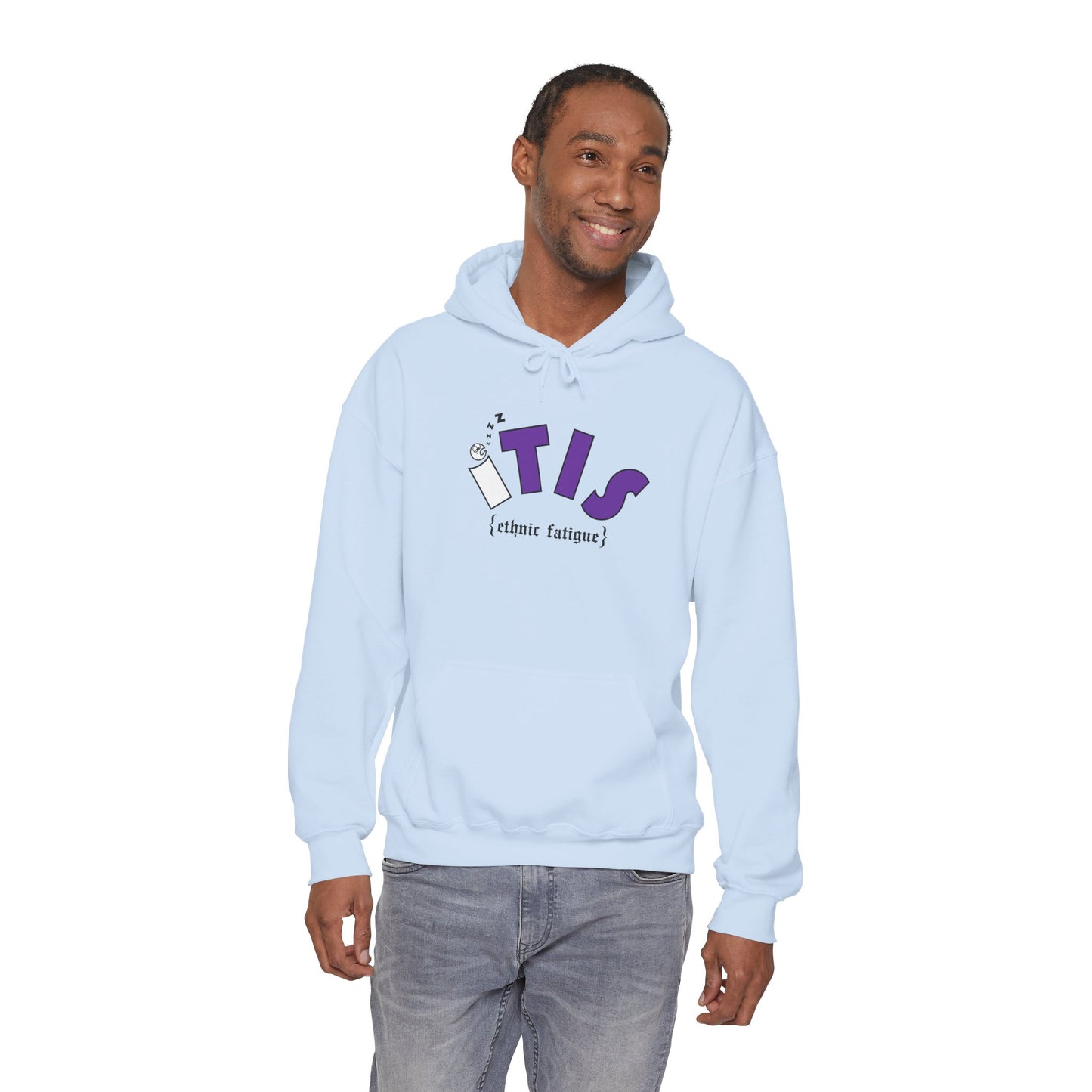 L.O.E.F ITIS Unisex Hooded Sweatshirt (White and Purple)