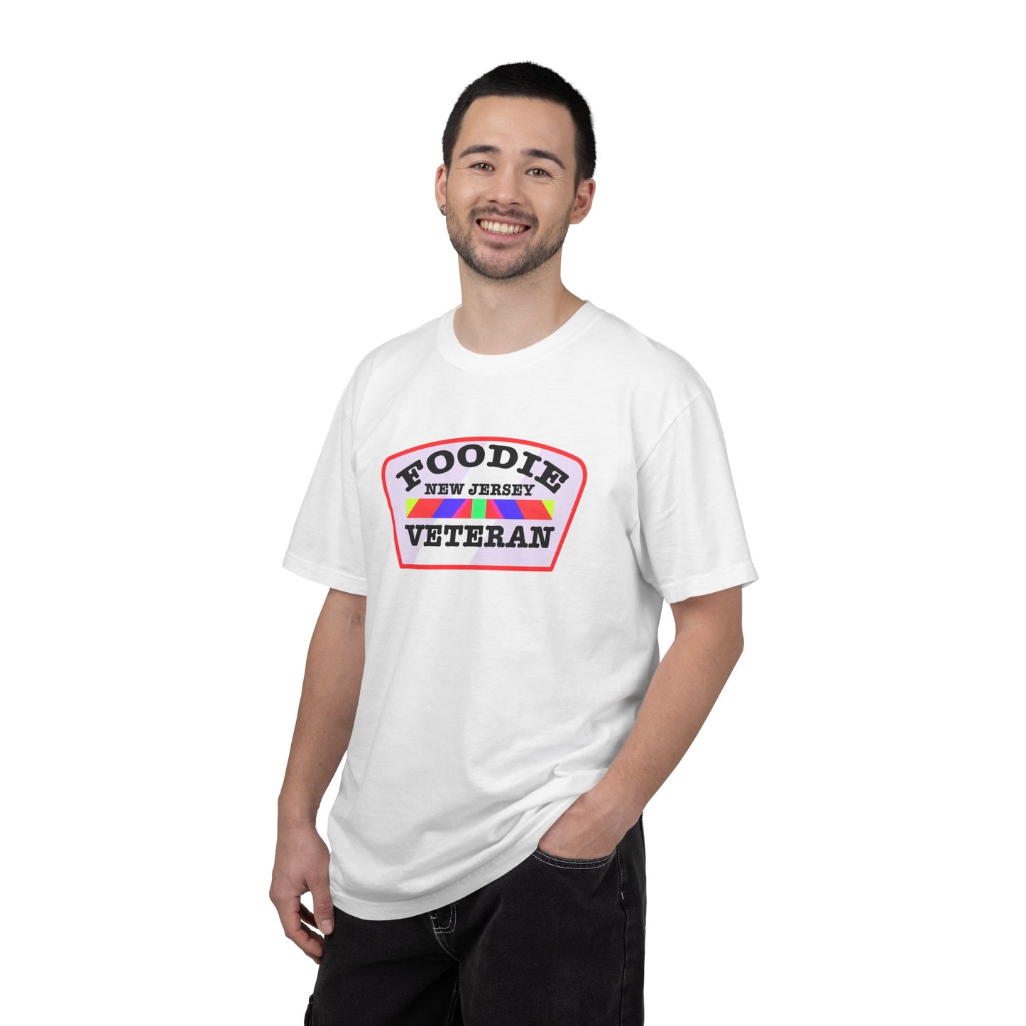 L.O.E.F Foodie Veteran NEW JERSEY Unisex Tee Shirt (Soft Pink)