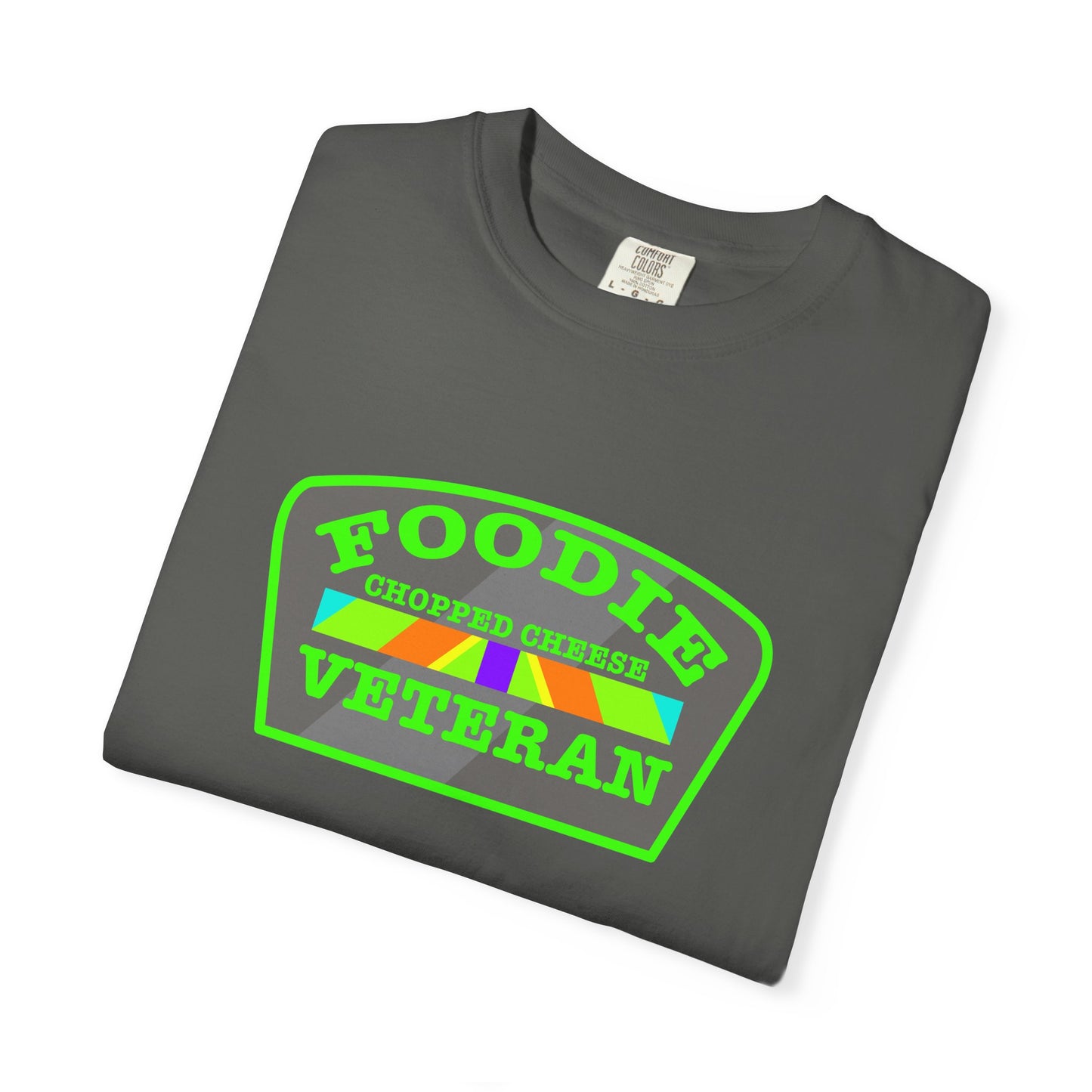 L.O.E.F Foodie Veteran Chopped Cheese Unisex Tee Shirt (Neon Green)