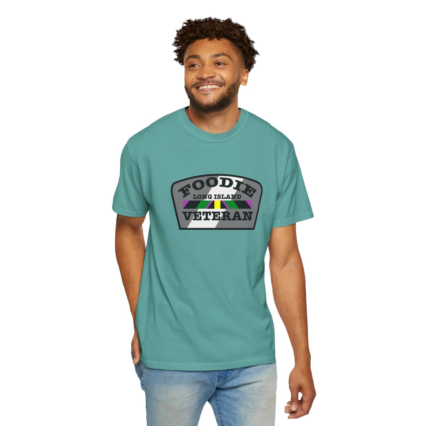L.O.E.F Foodie Veteran Long Island Unisex Tee Shirt (Gray)
