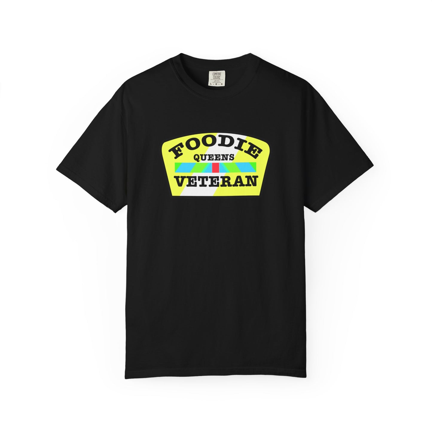L.O.E.F Foodie Veteran QUEENS Unisex Tee Shirt (Yellow and Black)