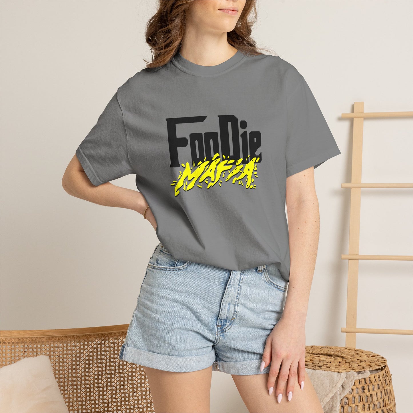 L.O.E.F Foodie Mafia Unisex Tee Shirt (Bright Yellow)