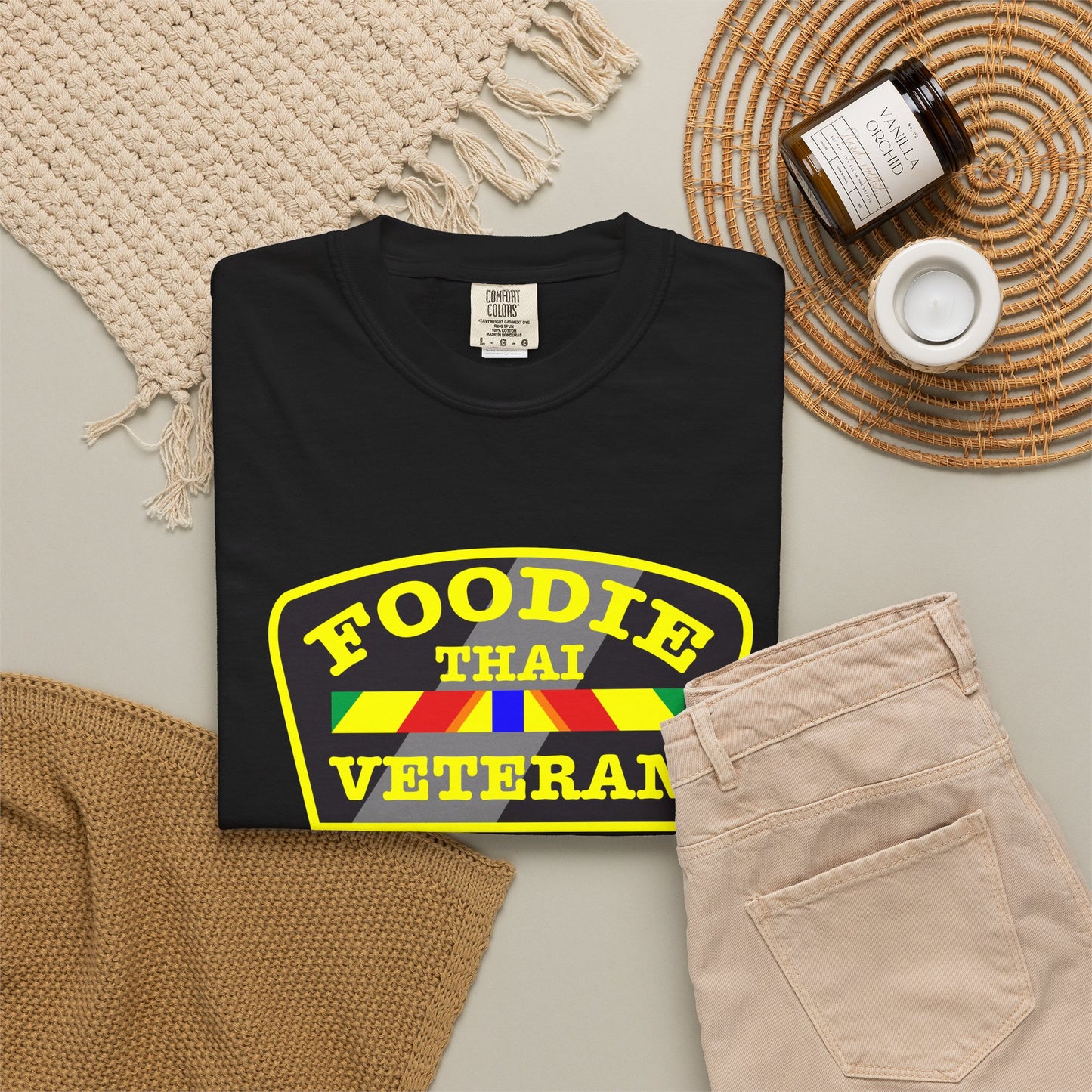 L.O.E.F Foodie Veteran THAI Unisex Tee Shirt (Yellow)