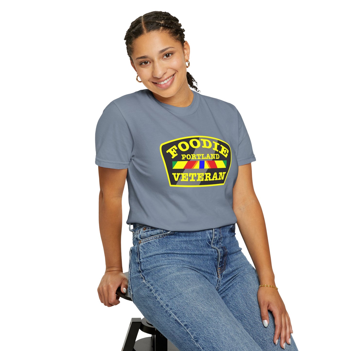 L.O.E.F Foodie Veteran PORTLAND Unisex Tee Shirt (Yellow)