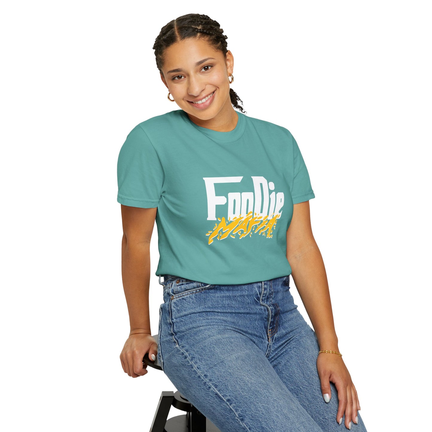 L.O.E.F White Foodie Mafia Unisex Tee shirt (Bright Yellow)