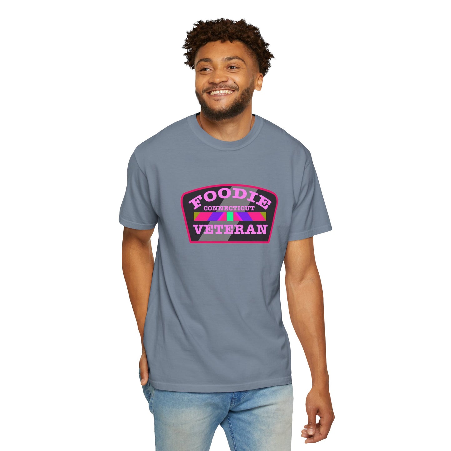 L.O.E.F Foodie Veteran CONNECTICUT Unisex Tee Shirt (Pink)