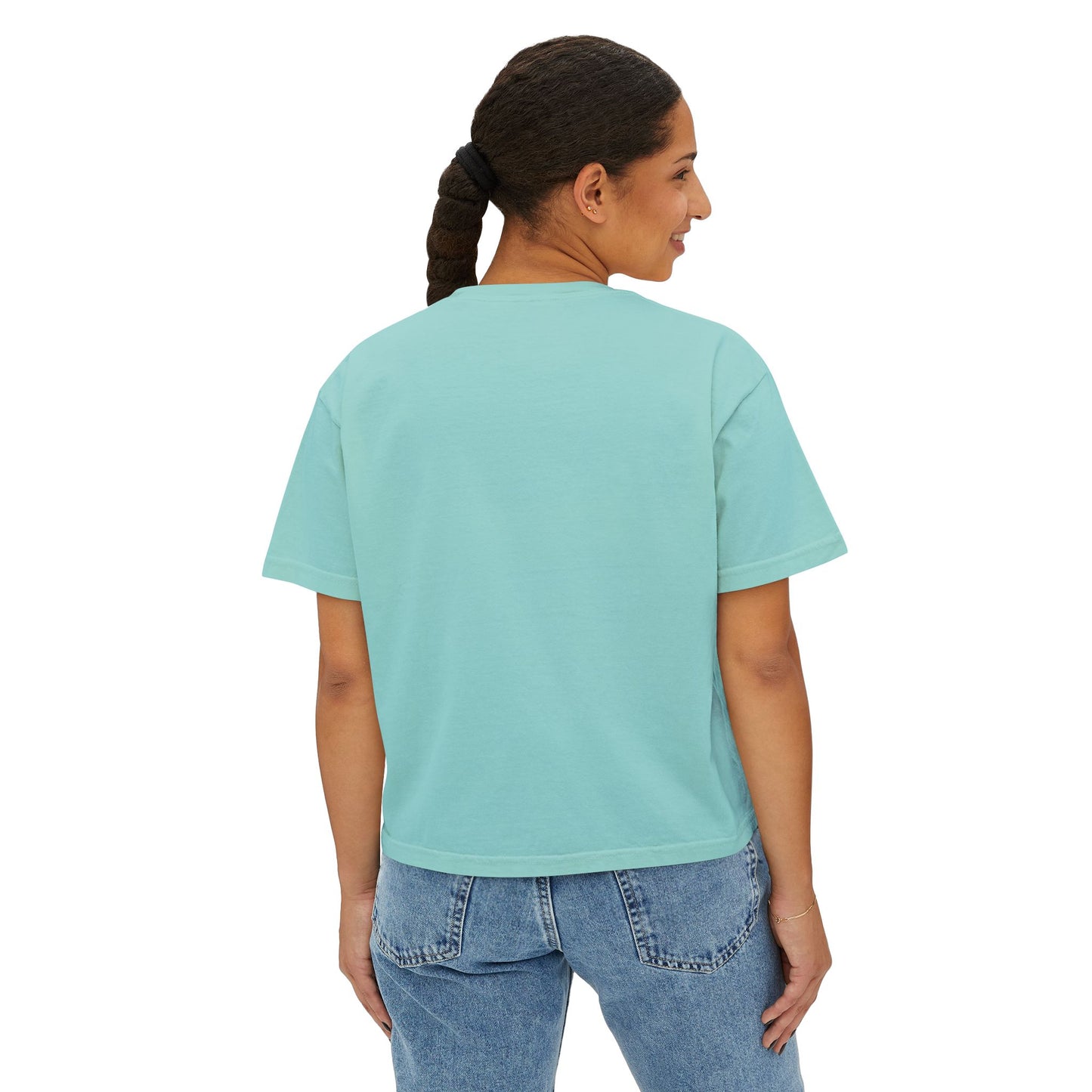 L.O.E.F FOO FOO FOODIE Women Boxy Tee(Fiery Red)