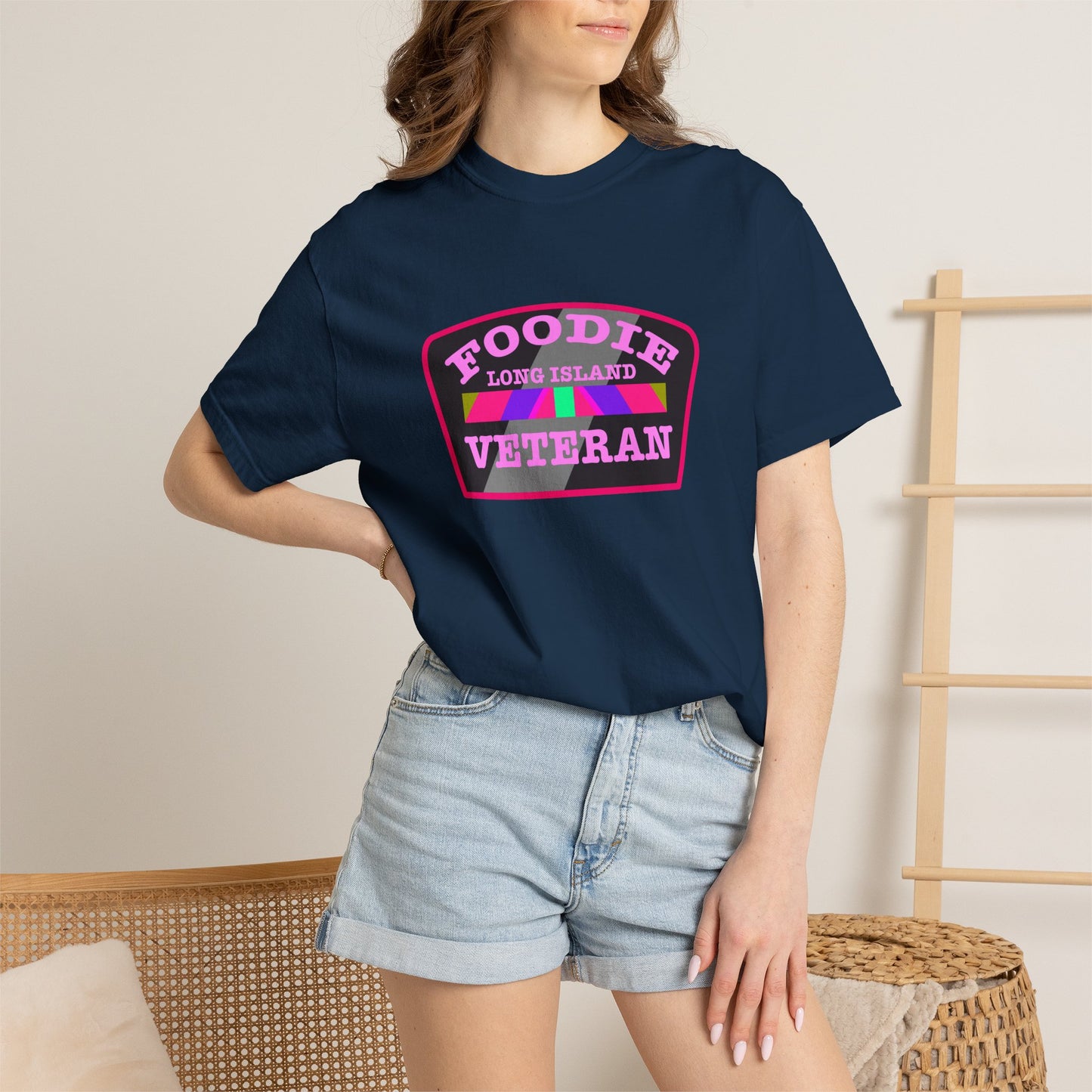 L.O.E.F Foodie Veteran Long Island Unisex Tee Shirt (Pink)