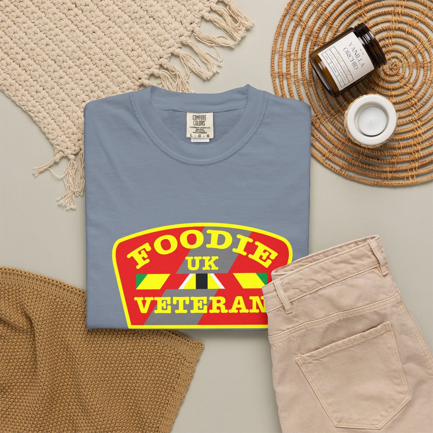 L.O.E.F Foodie Veteran UK Unisex Tee Shirt (Yellow)