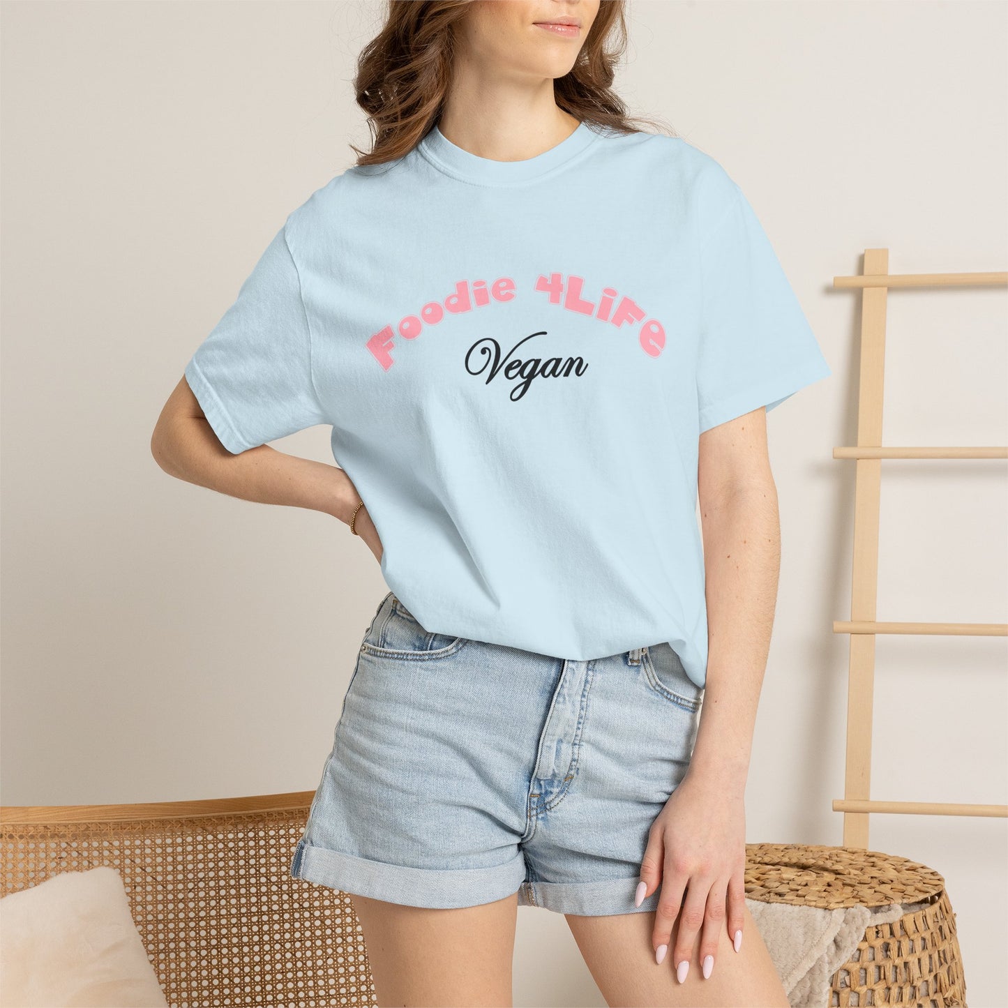 L.O.E.F Foodie 4Life Vegan Unisex Tee Shirt (Soft Pink)