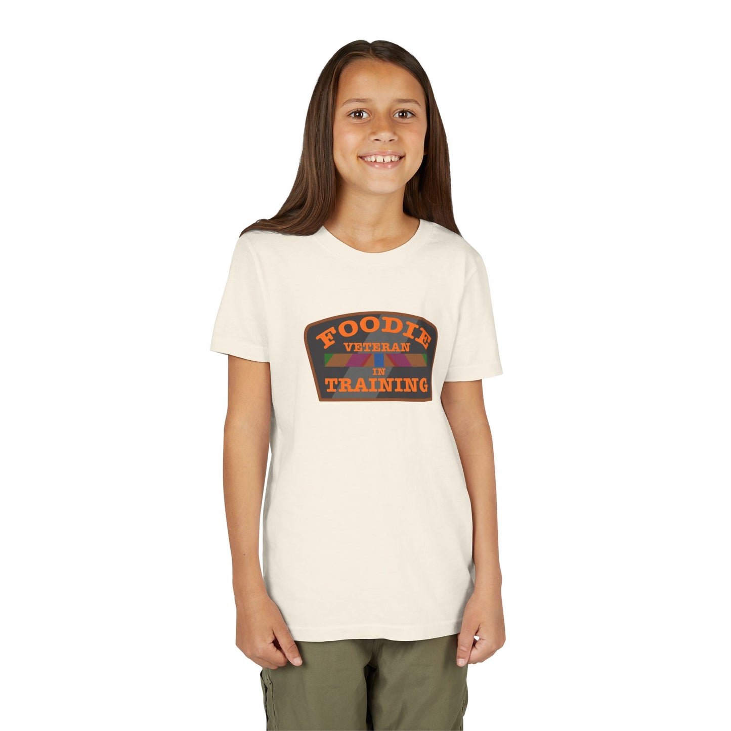 L.O.E.F Foodie Veteran In Training Kids Tee Shirt  (Orange)