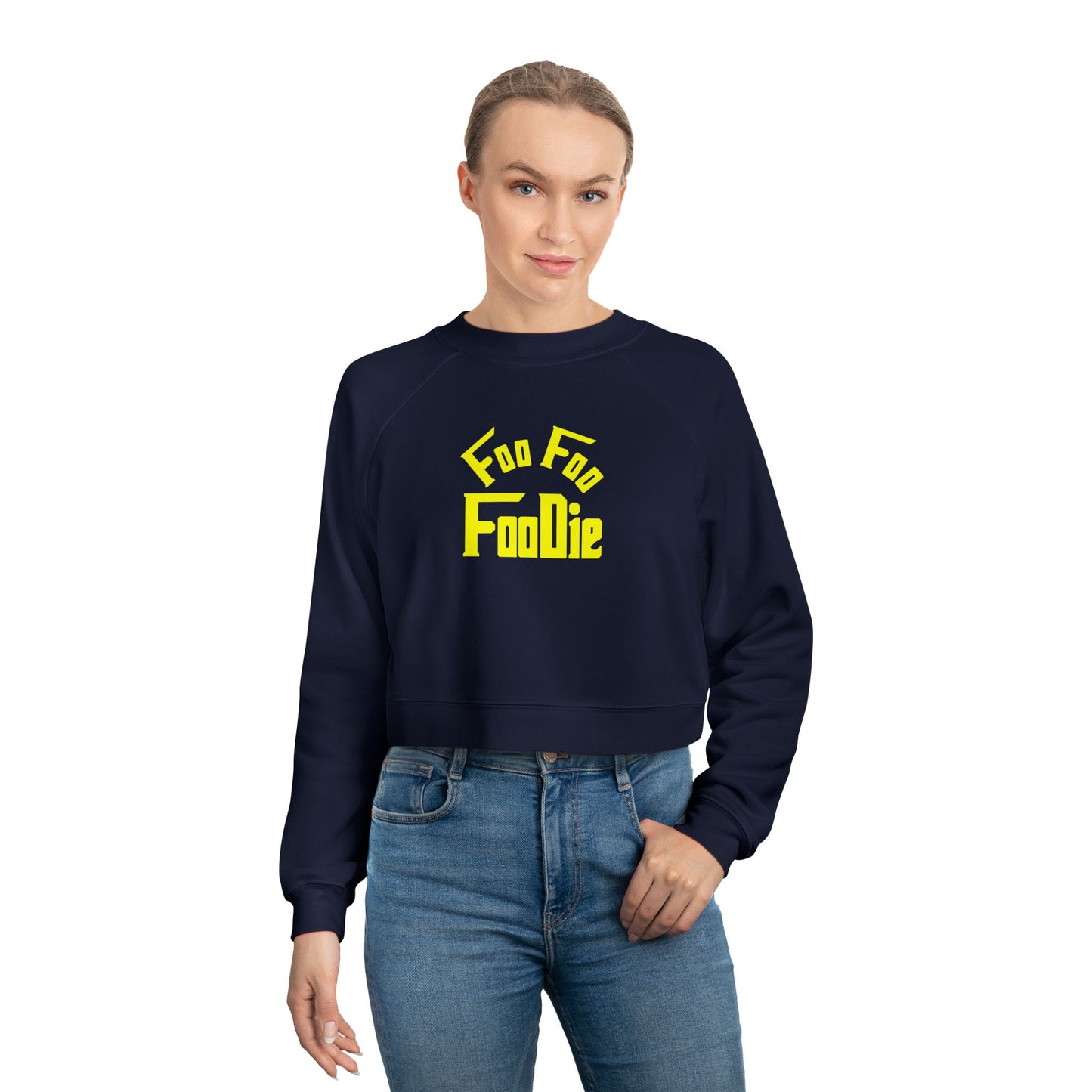 L.O.E.F Women's Cropped Pullover (Bright Yellow)