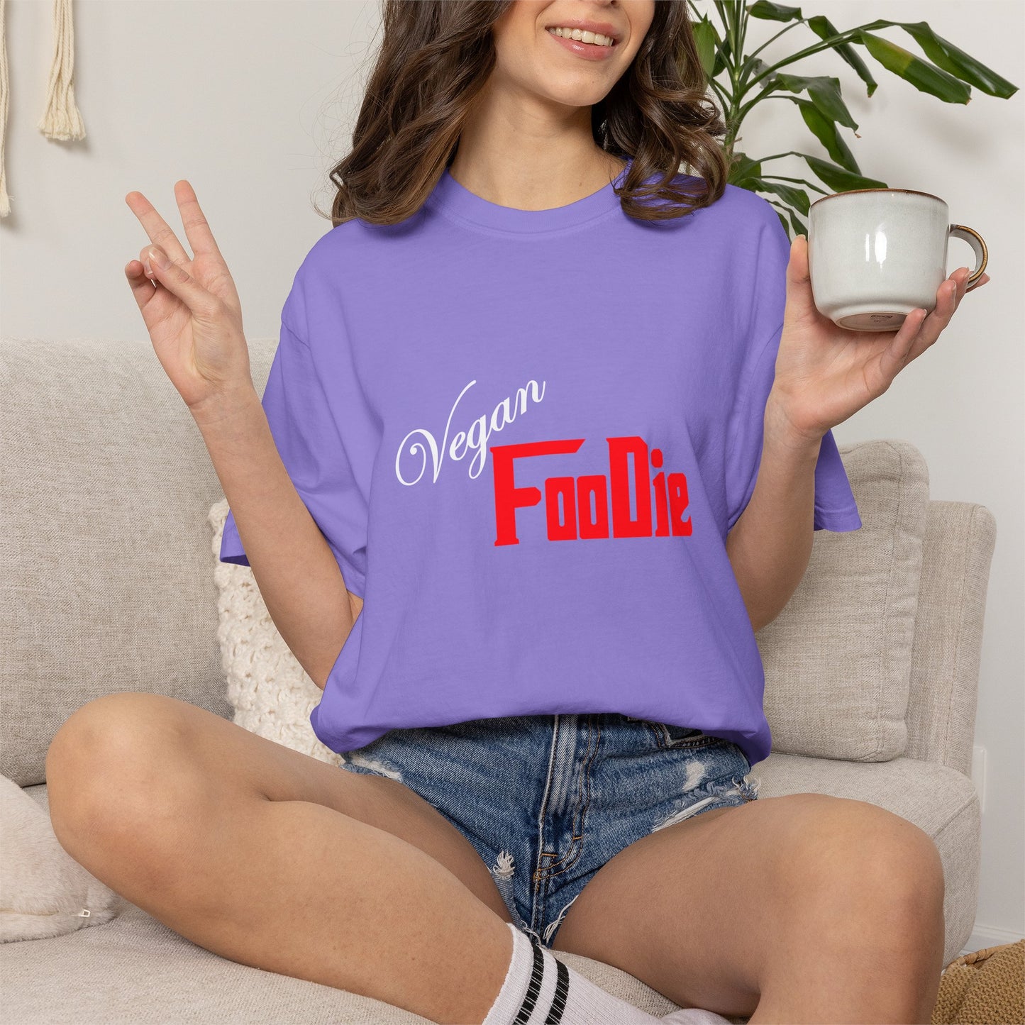 L.O.E.F Unisex Vegan Foodie Tee Shirt (Fiery Red)