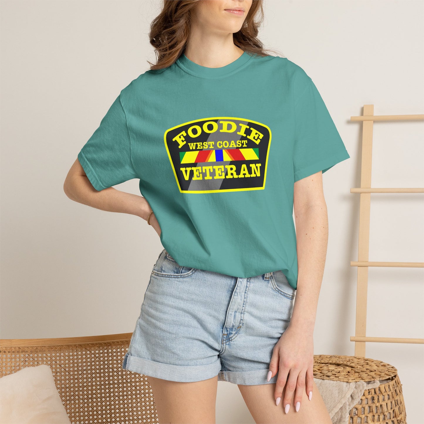 L.O.E.F Foodie Veteran WEST COAST Unisex Tee Shirt (Yellow)