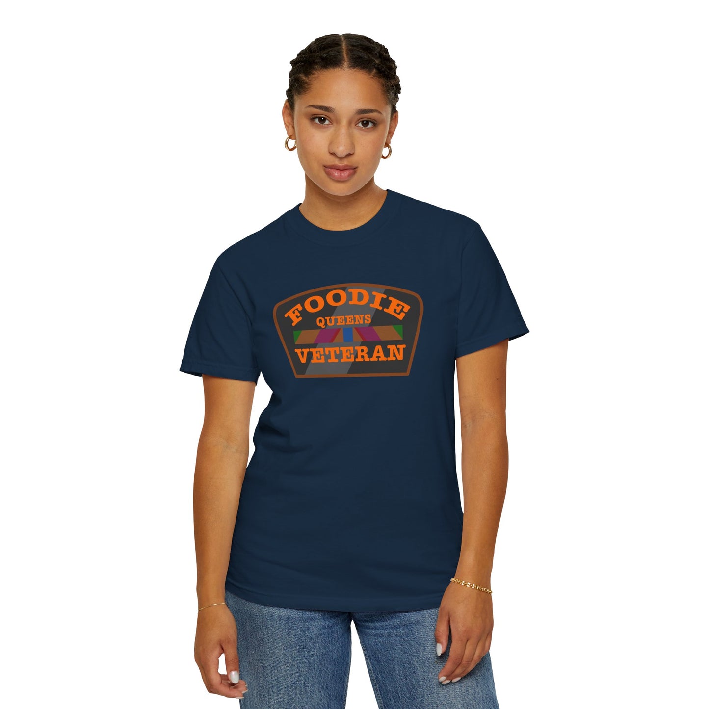 L.O.E.F Foodie Veteran QUEENS Unisex Tee Shirt (Orange)