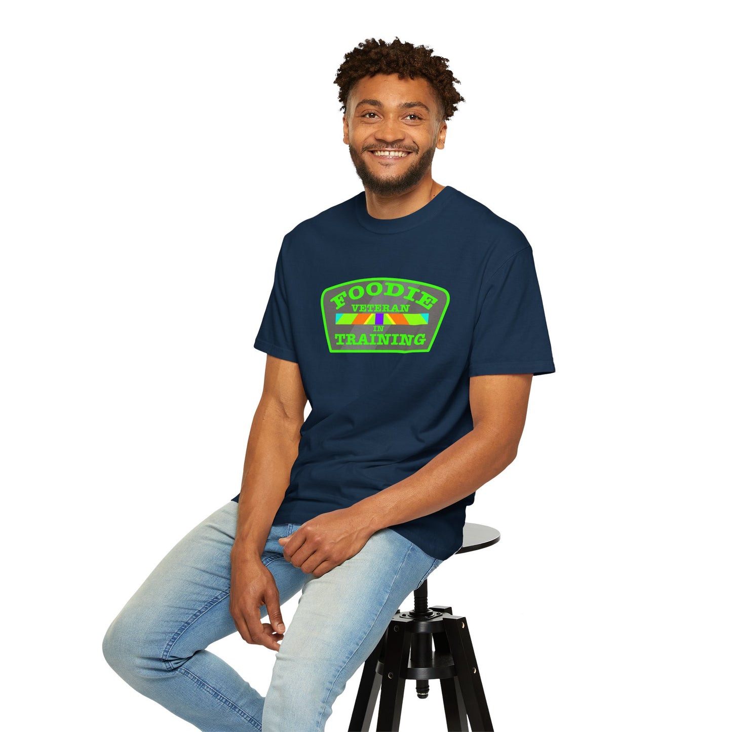 L.O.E.F Foodie Veteran IN TRAINING Unisex Tee Shirt (Neon Green)