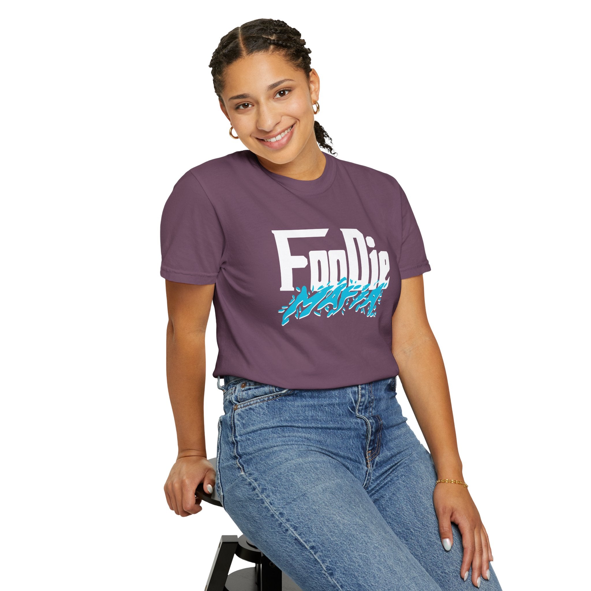 L.O.E.F Foodie Mafia Unisex Tee Shirt  (Aqua Blue)