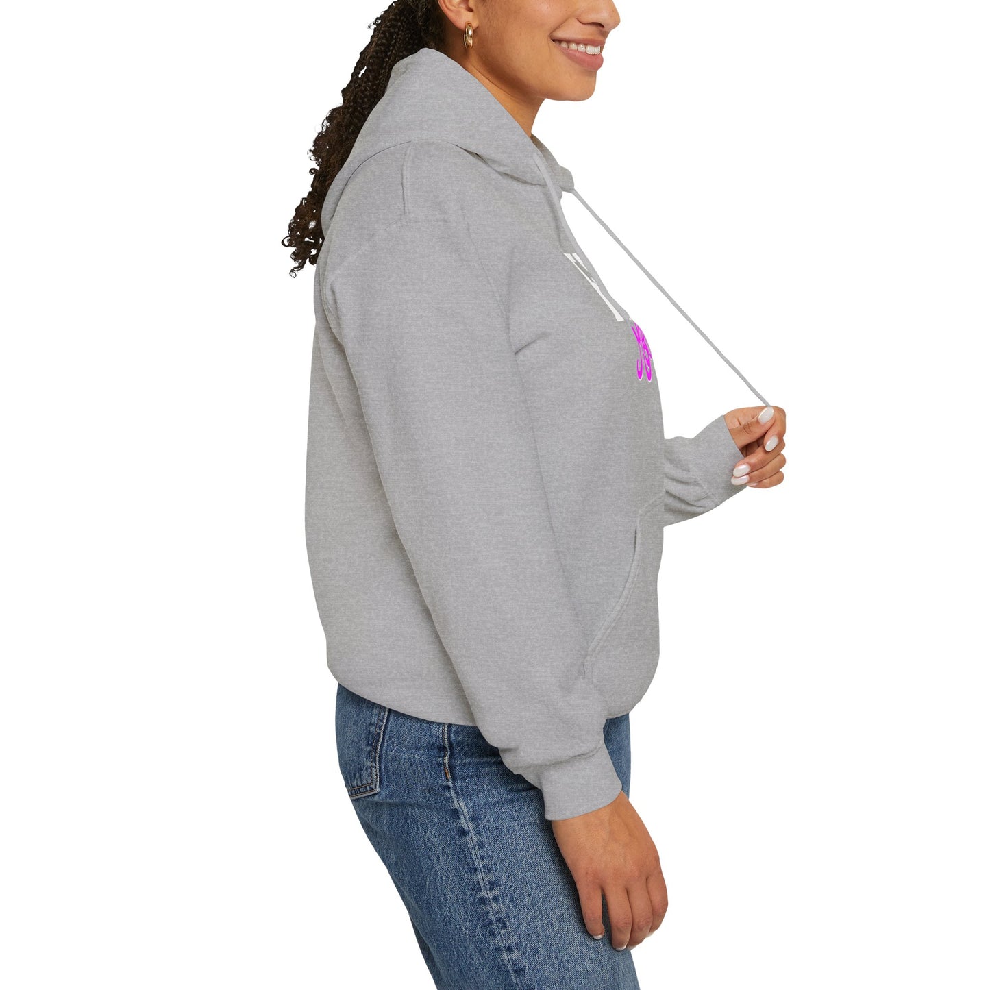 L.O.E.F White Foodie Mafia Unisex Hooded Sweatshirt (Fuchsia)