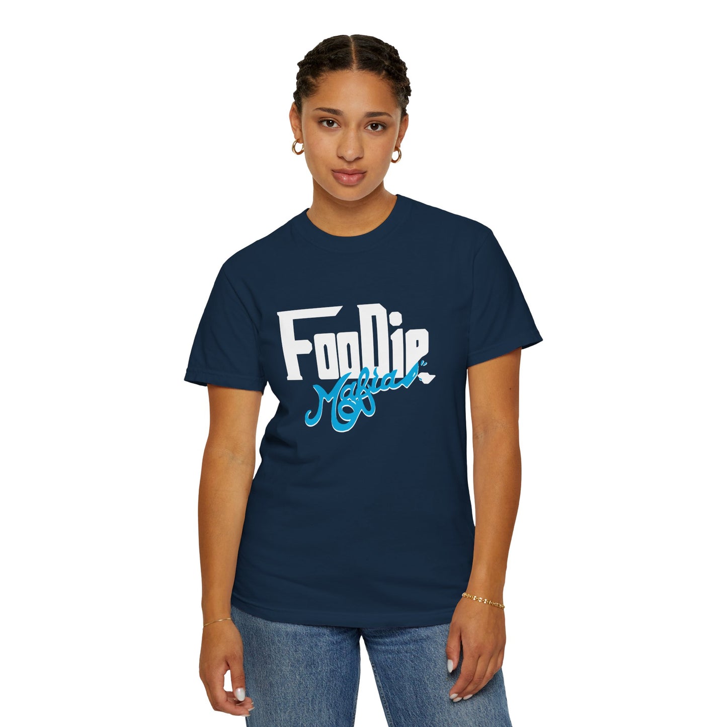 L.O.E.F White Foodie Mafia Unisex Tee Shirt  (Apricot)