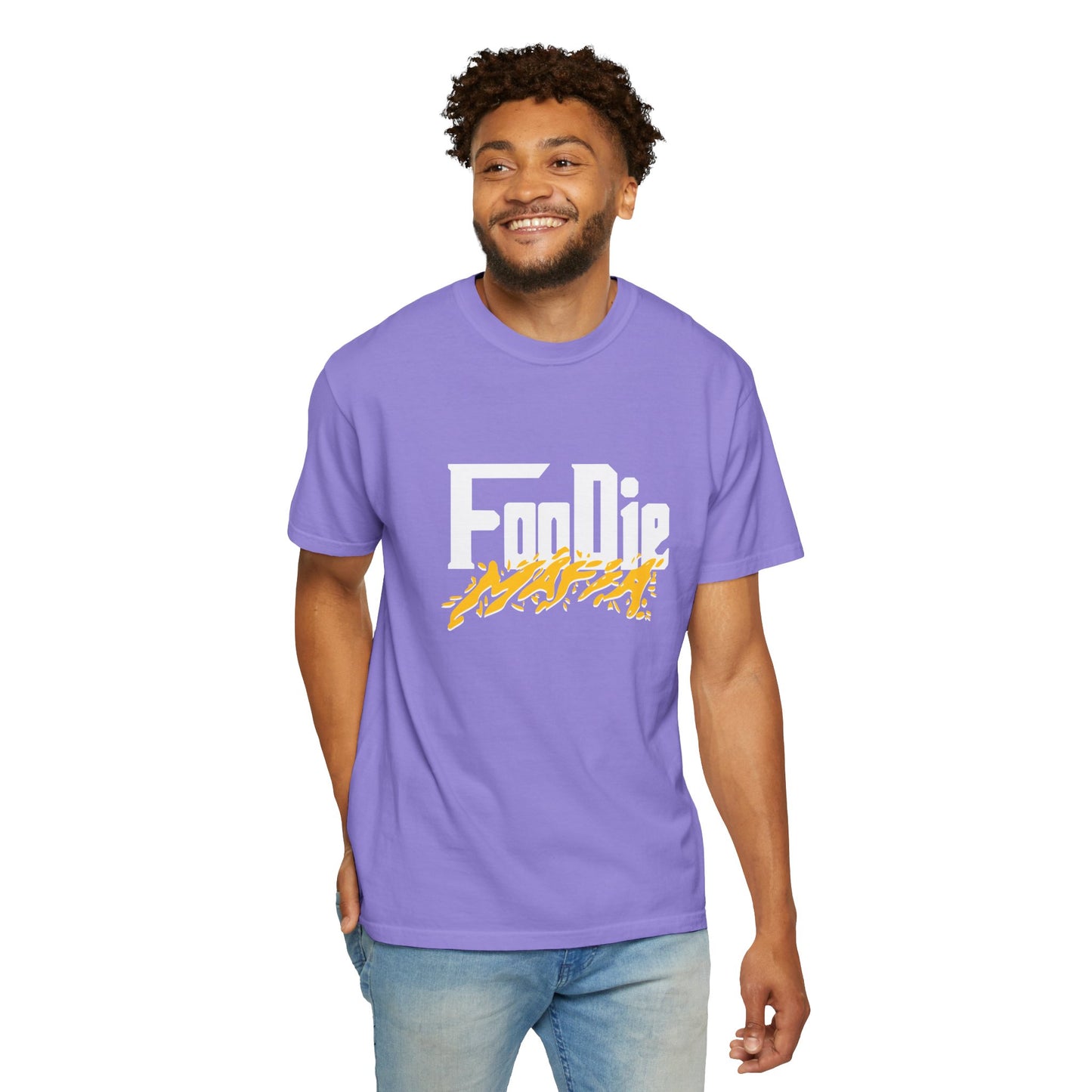 L.O.E.F White Foodie Mafia Unisex Tee shirt (Bright Yellow)