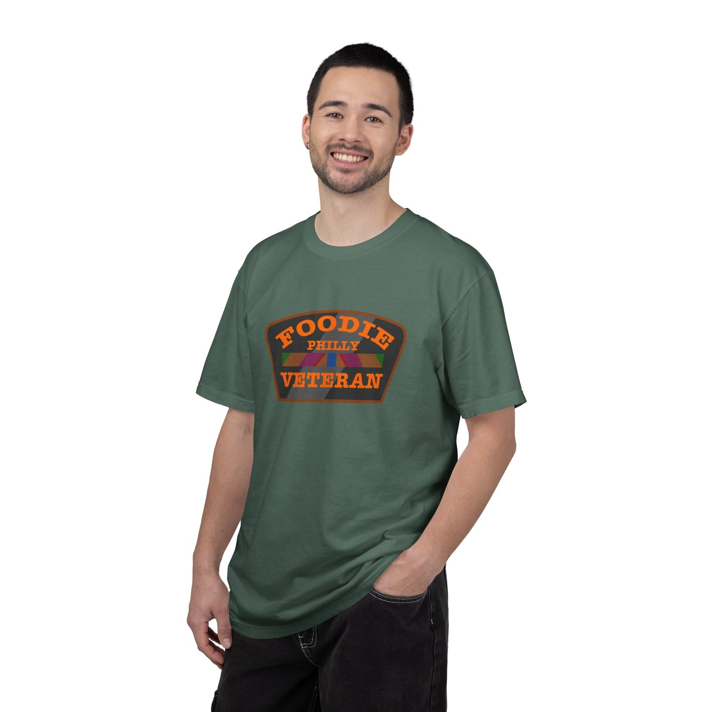 L.O.E.F Foodie Veteran PHILLY Unisex Tee Shirt (Orange)