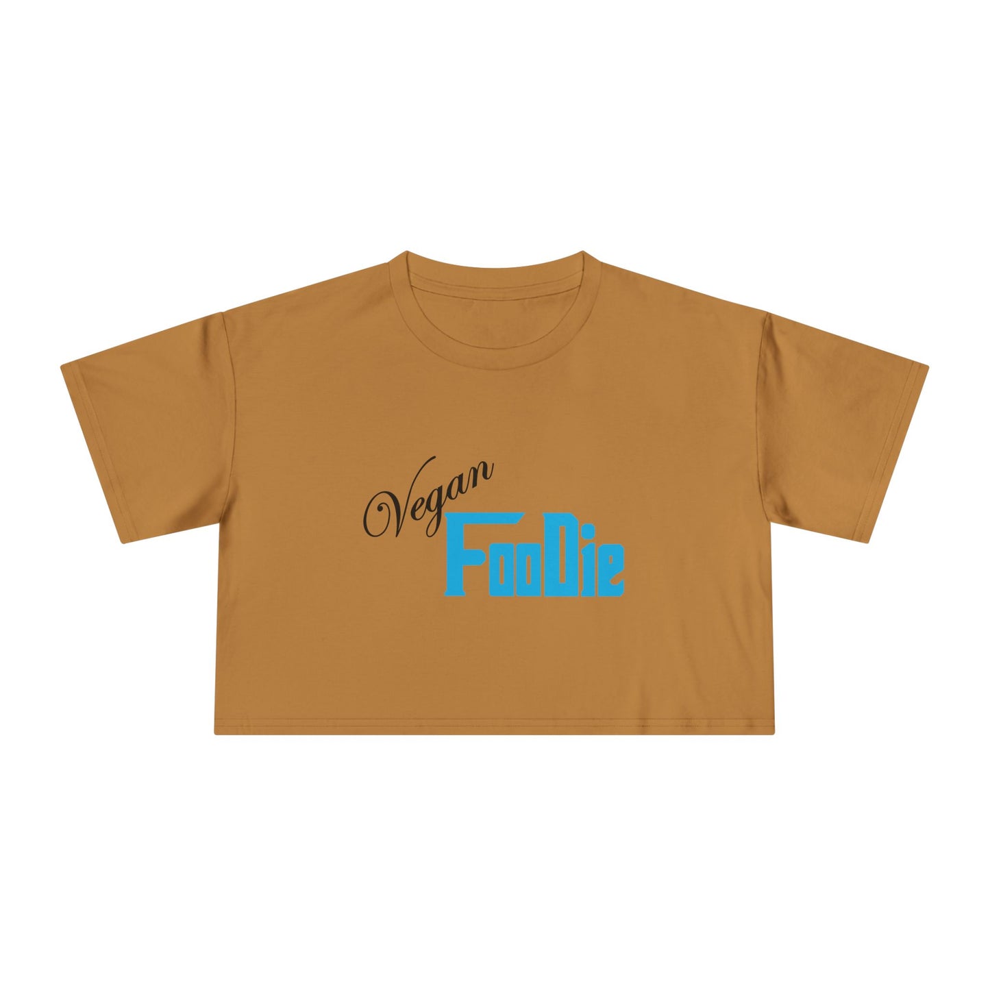 L.O.E.F Women Vegan Foodie Crop Tee (Sky Blue)