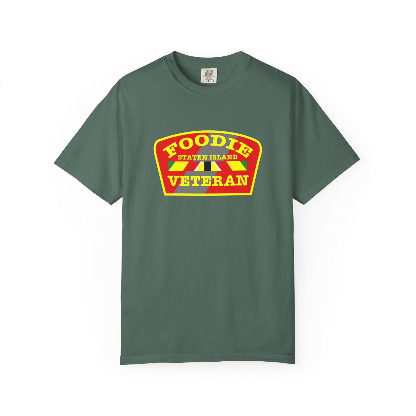 L.O.E.F Foodie Veteran STATEN ISLAND Unisex Tee Shirt (Yellow)