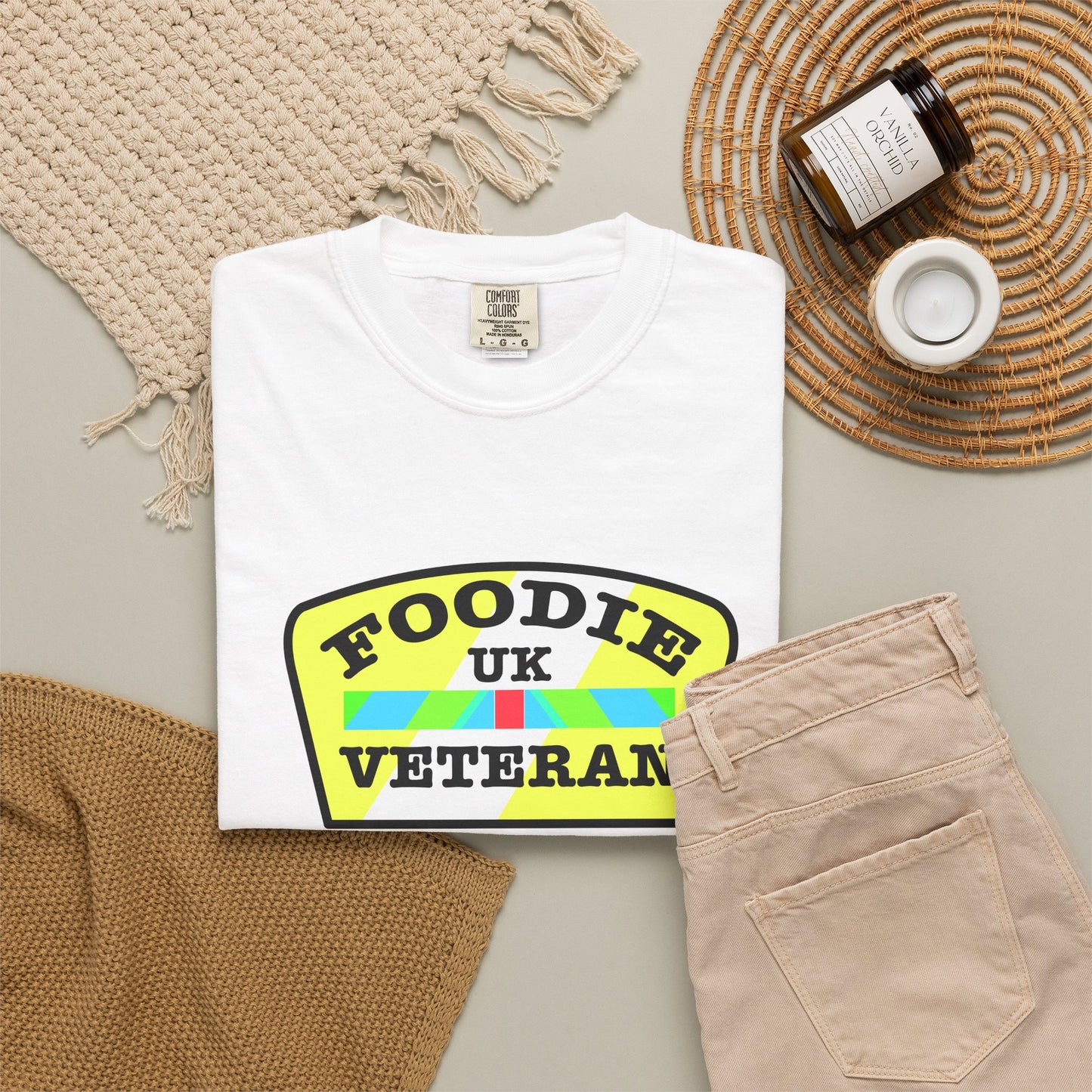 L.O.E.F Foodie Veteran UK Unisex Tee Shirt (Yellow and Black)