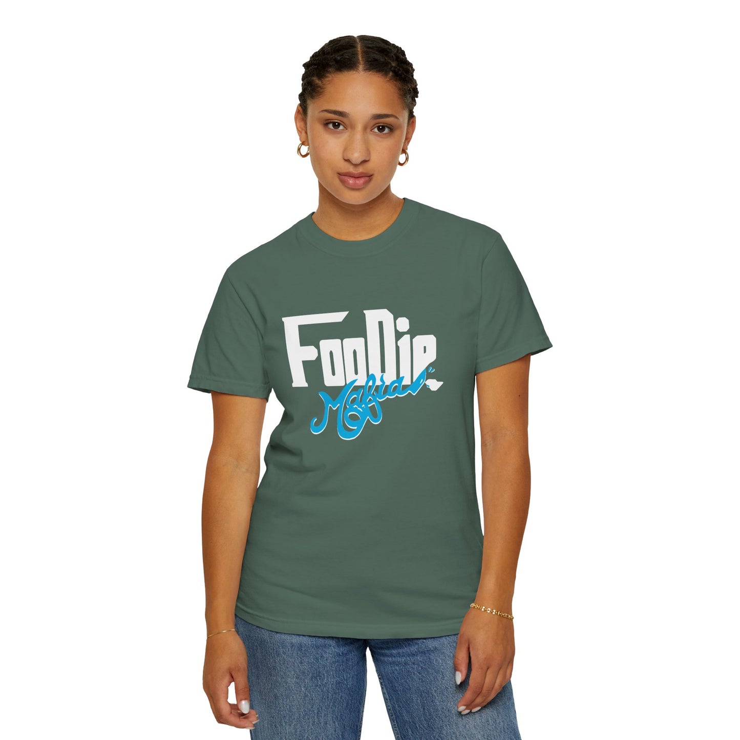 L.O.E.F White Foodie Mafia Unisex Tee Shirt  (Apricot)