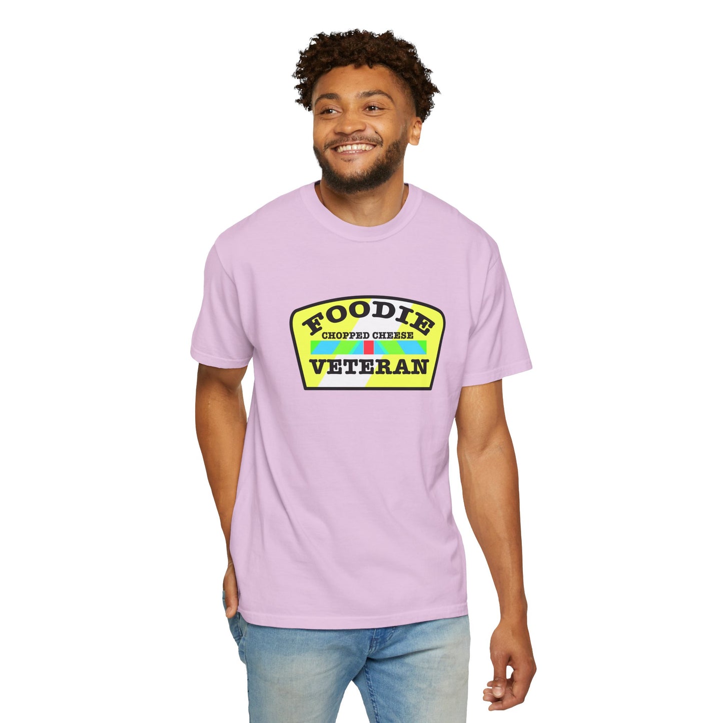 L.O.E.F Foodie Veteran Chopped Cheese Unisex Tee Shirt (Black and Yellow)