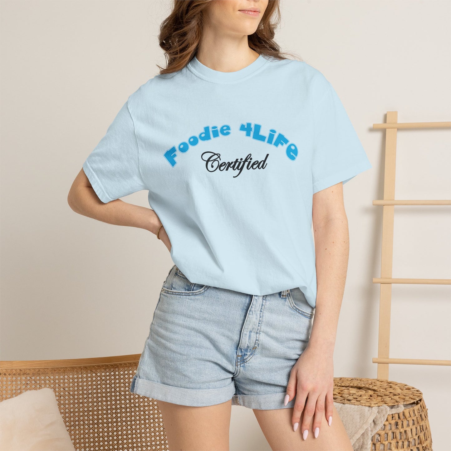 L.O.E.F Foodie 4Life Certified Unisex Tee Shirt (Sky Blue)