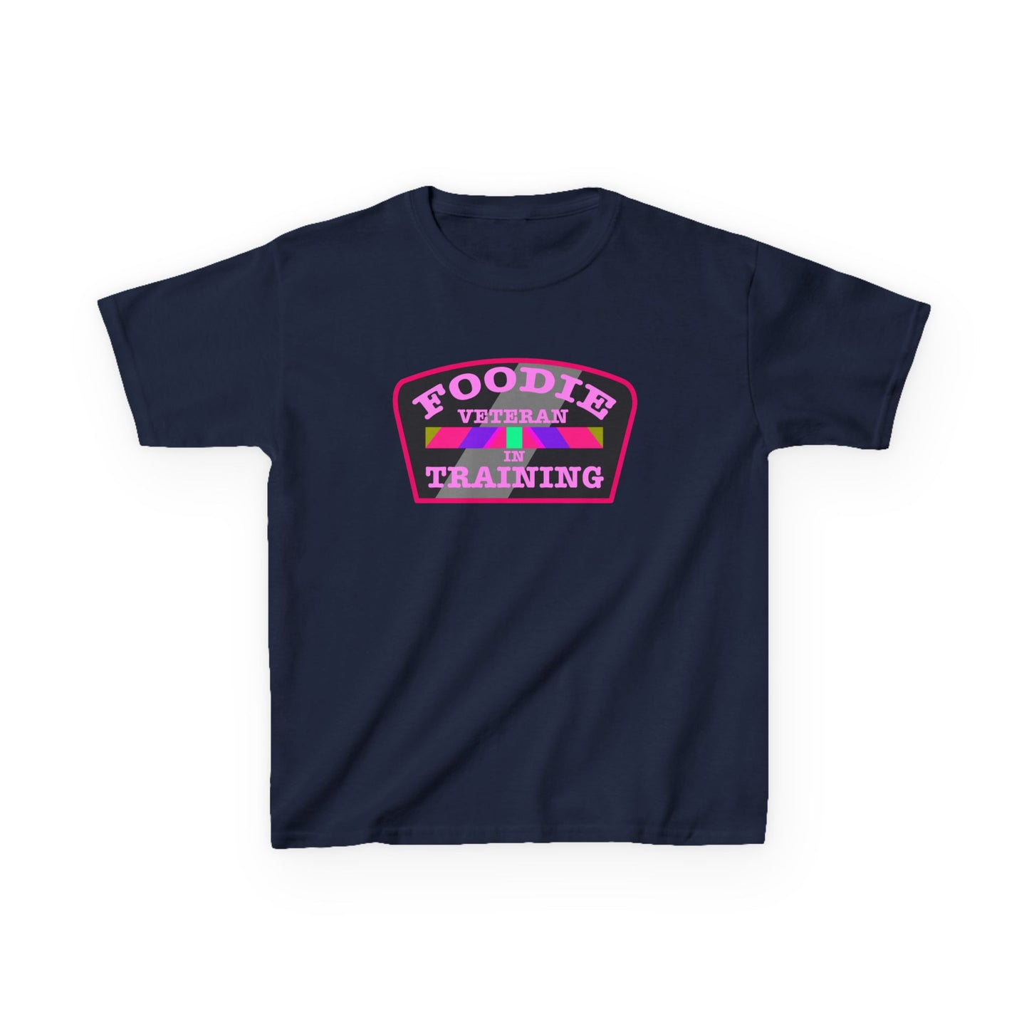 L.O.E.F Foodie Veteran In Training Kids Tee Shirt (Pink)