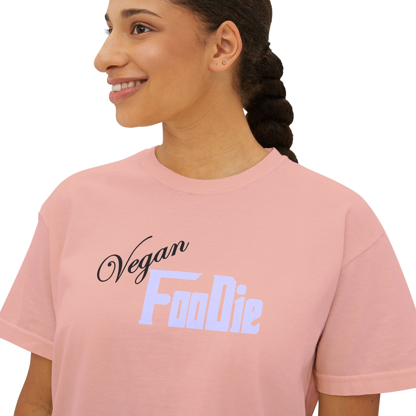 L.O.E.F Women Vegan Foodie Boxy Tee (Lavender)