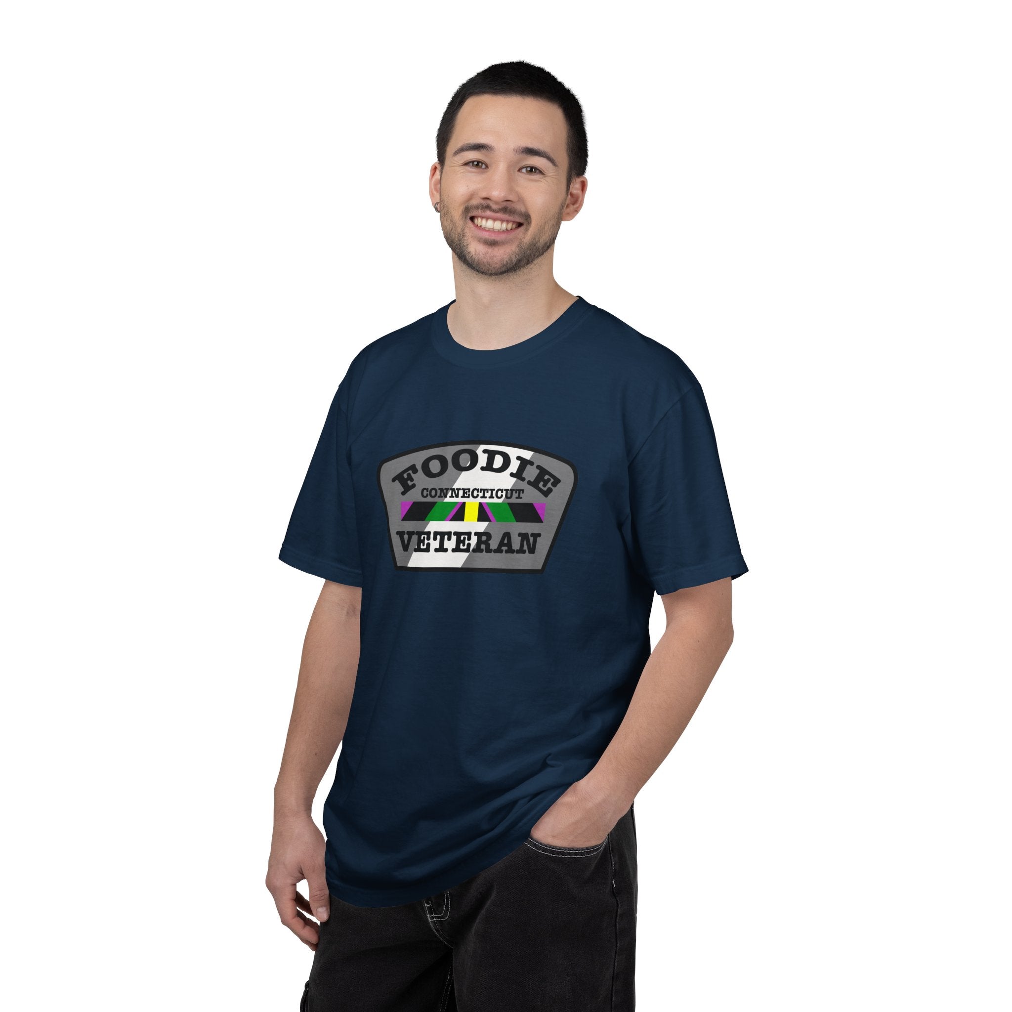 L.O.E.F Foodie Veteran CONNECTICUT Unisex Tee Shirt (Black)